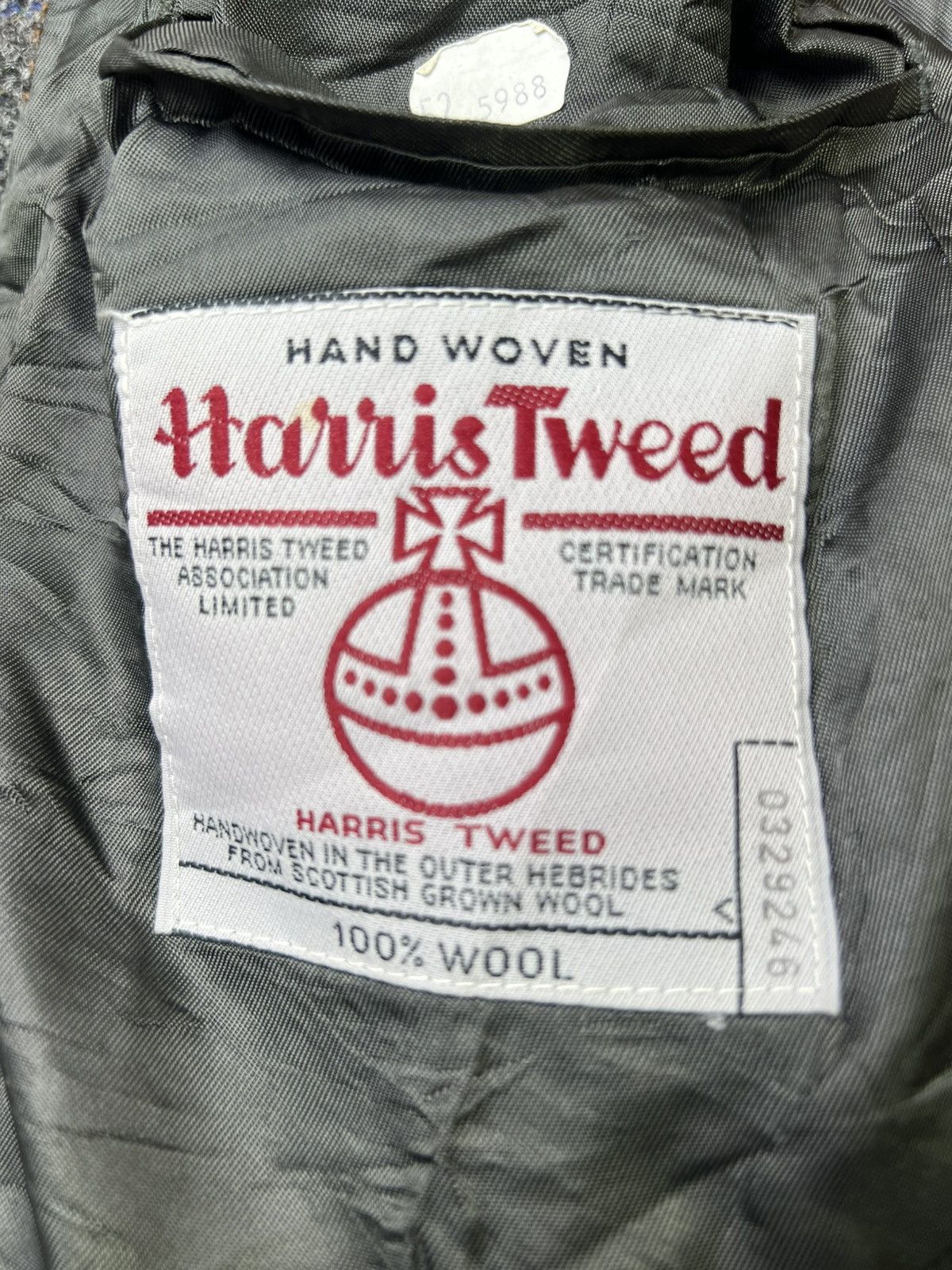 Harris Tweed Canda Wool Tweed Blazer Grey Herringbone Jacket Size 52 Size 52S - 5 Thumbnail