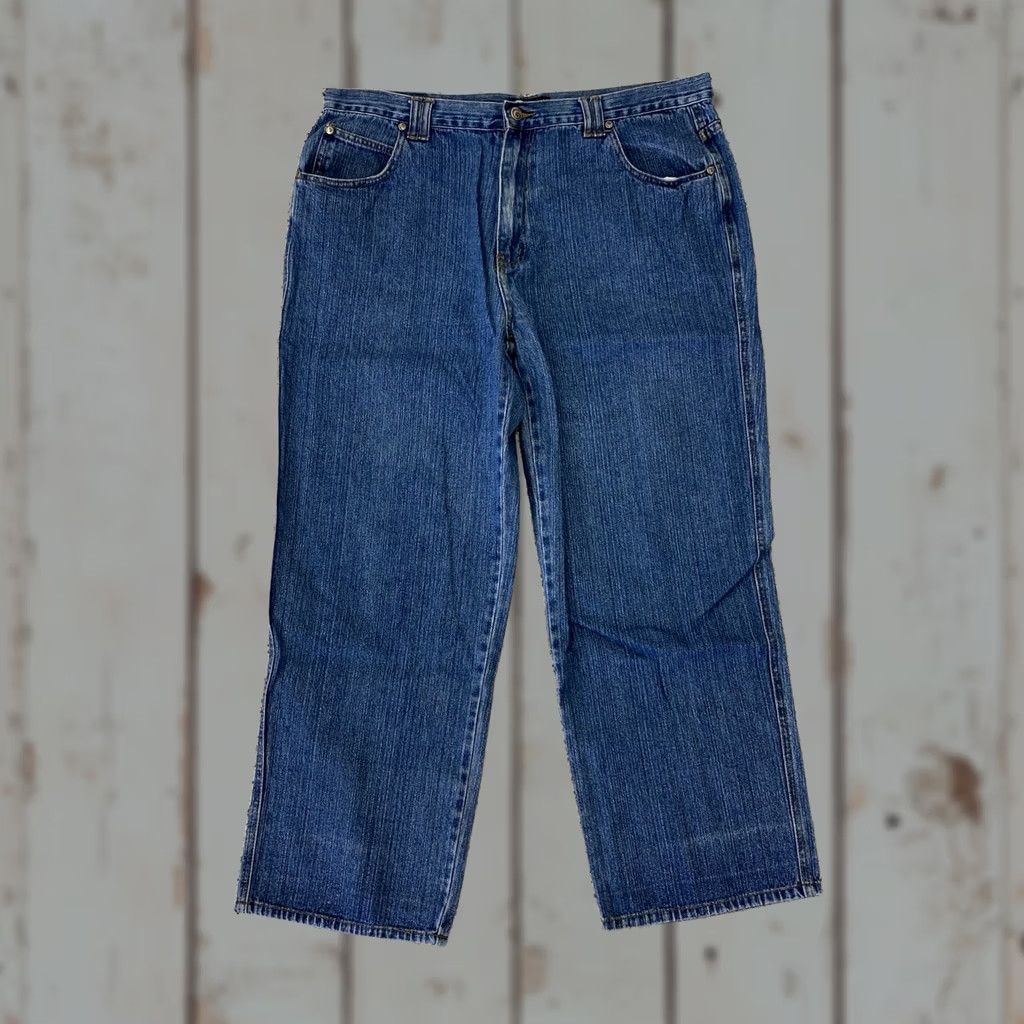 Vintage VINTAGE Laguna Sport Jeans Men's 37X30 Blue Denim Wide Leg Factory Fades Jeans Mens Blue 90s Hip Hop Casual Workwear Wide Leg Size US 37 - 1 Thumbnail