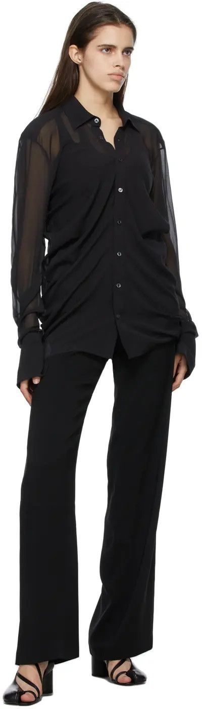 Maison Margiela o1y0625 Solid Color Shirt in Black Size XS / US 0-2 / IT 36-38 - 4 Thumbnail