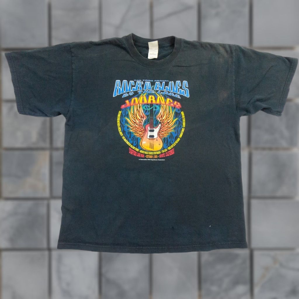Gildan VINTAGE Gildan Rock'n Blues by the Lake Shirt Adult XL Black 2005 Band Tee Mens Size US XL / EU 56 / 4 - 1 Thumbnail