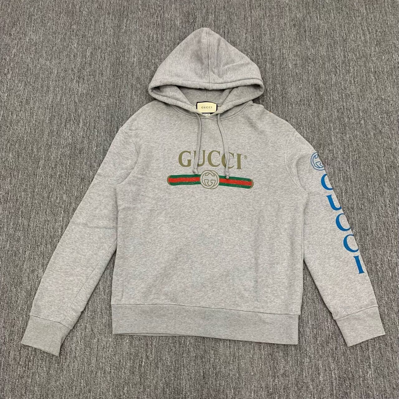 Gucci gucci gray hoodie with logo design Size US M / EU 48-50 / 2 - 1 Thumbnail