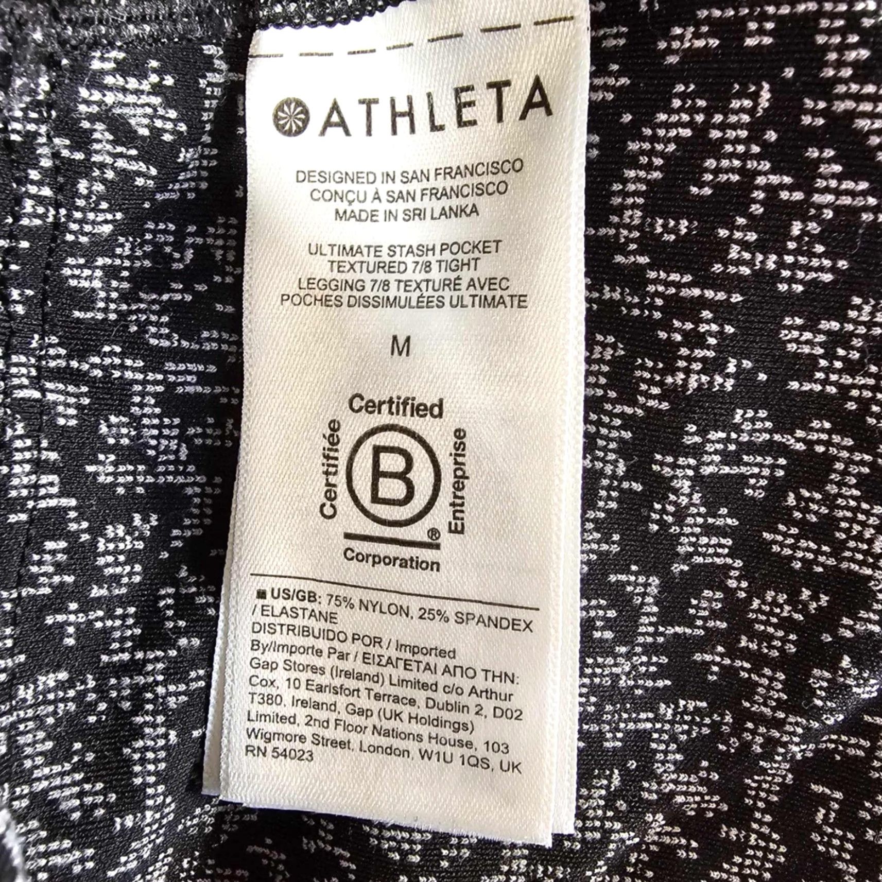 Athleta Athleta Legging Womens M Black White Textured Ultimate Stash Pocket 7/8 Tight Size 32" / US 10 / IT 46 - 2 Thumbnail