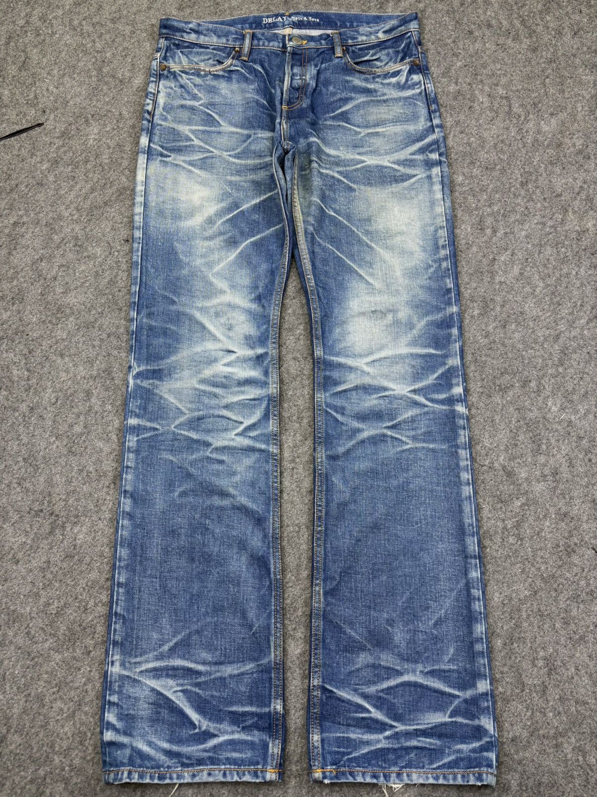 Japanese Brand 💥Insane Style💥fin&Sons Japan Smoky Fades Denim K6 Size US 34 / EU 50 - 16 Thumbnail