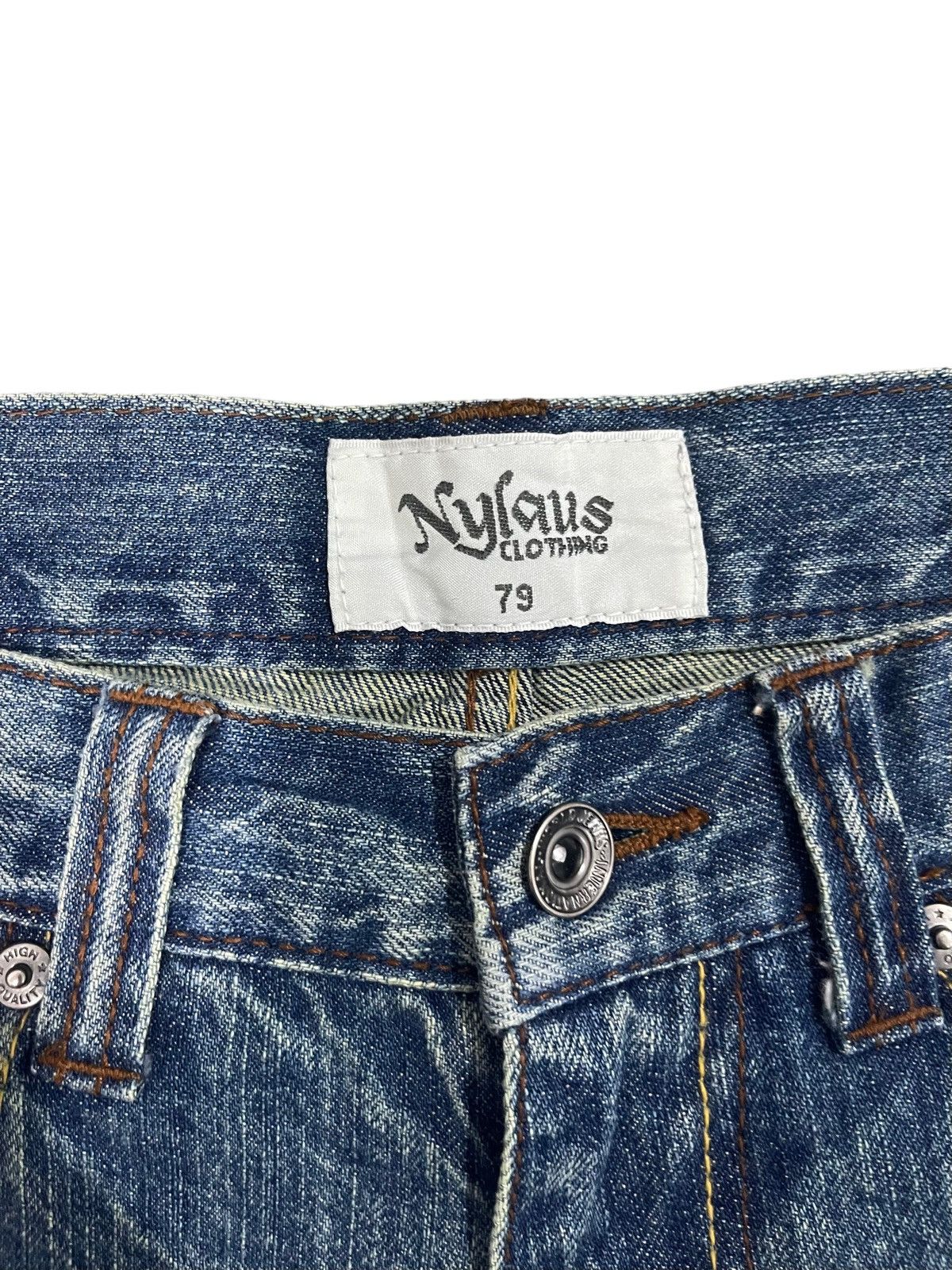 Japanese Brand × Vintage Rare ! Vintage Nylaus Clothing Distressed Flared Jeans Size US 31 - 20 Thumbnail