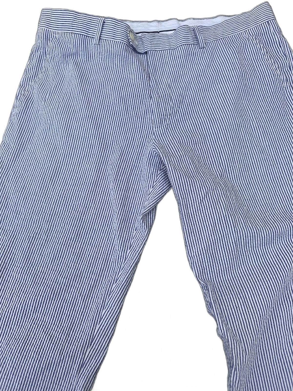 Blue White Seersucker Dress Chino Pants 36x30