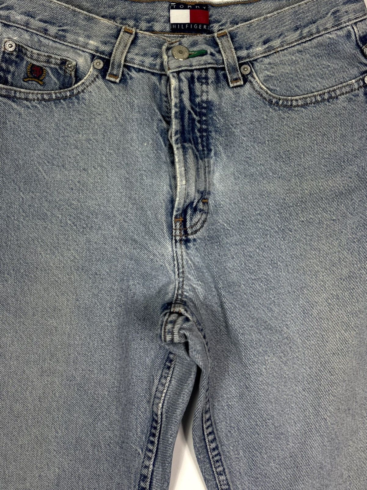 Tommy Hilfiger Vintage 1990s Tommy Jeans Light Wash Denim Size US 27 - 4 Thumbnail