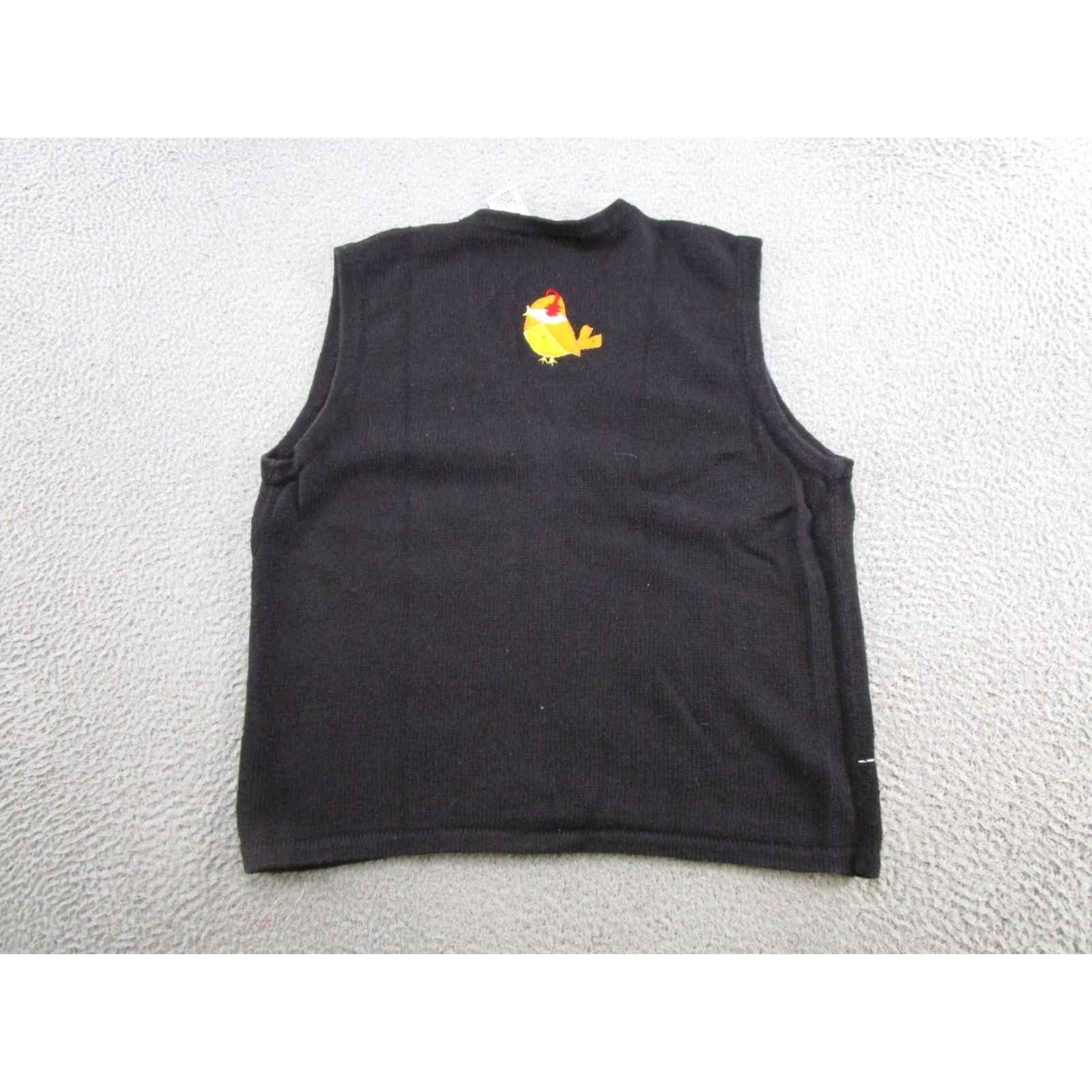 Vintage Vintage Bobbie Brooks Vest Embroidered Birds Winter Sweater Size 16/18W Black Knit Cotton V-Neck Women’s Sleeveless Regular Size XXL / US 16-18 / IT 52-54 - 7 Thumbnail