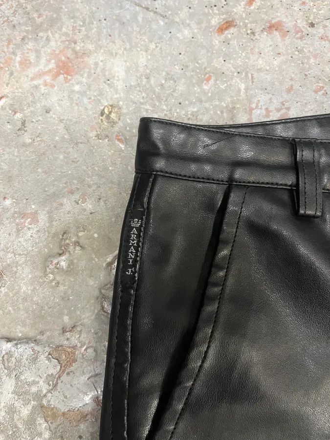 Armani × Vintage 2000s Armani Black Leather Pants Size US 30 / EU 46 - 8 Thumbnail