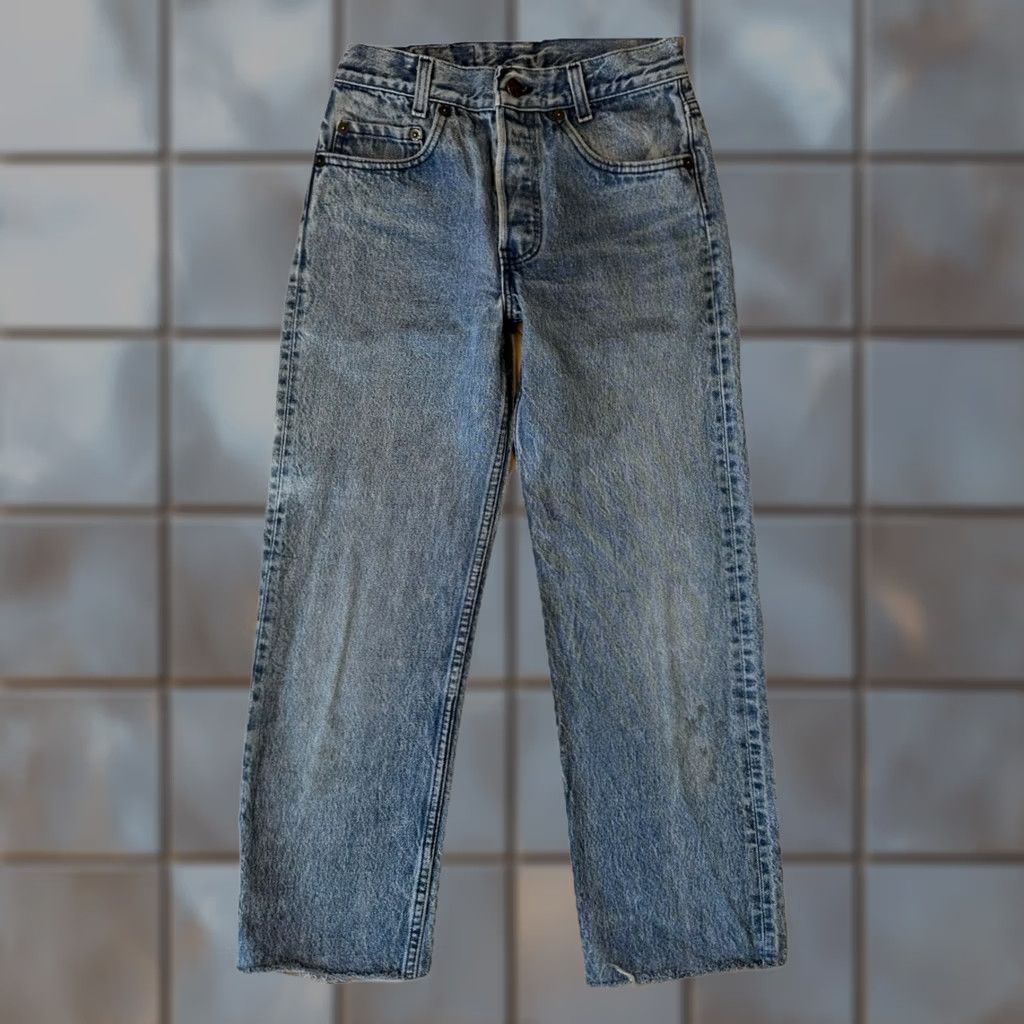 Levi's Vintage Levis 701 Jeans 24 Blue Straight Leg 80s Denim For Women Non Selvedge Size 42" / US 20 - 1 Thumbnail