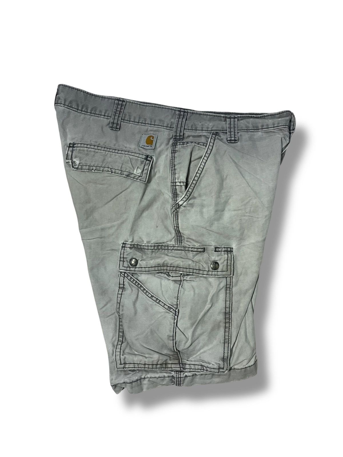 Carhartt 34 Gray Relaxed Fit Rugged Canvas Cargo Shorts 100277 Size US 34 / EU 50 - 10 Thumbnail