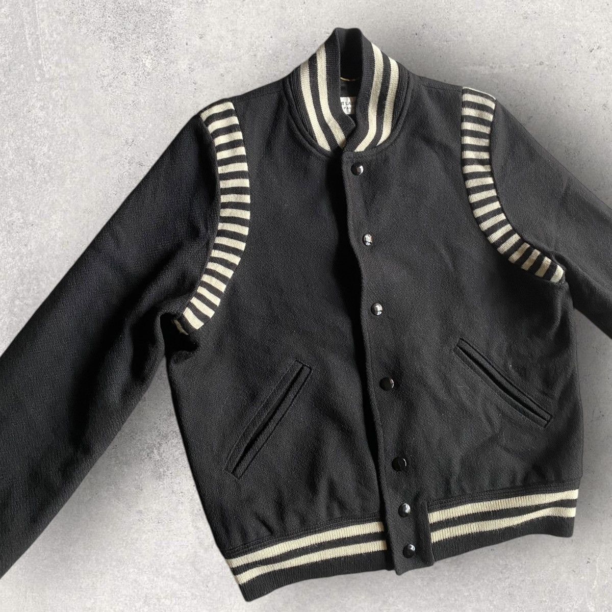 Hedi Slimane × Saint Laurent Paris FW16 Ray Stripped Teddy Jacket Size M / US 6-8 / IT 42-44 - 2 Thumbnail