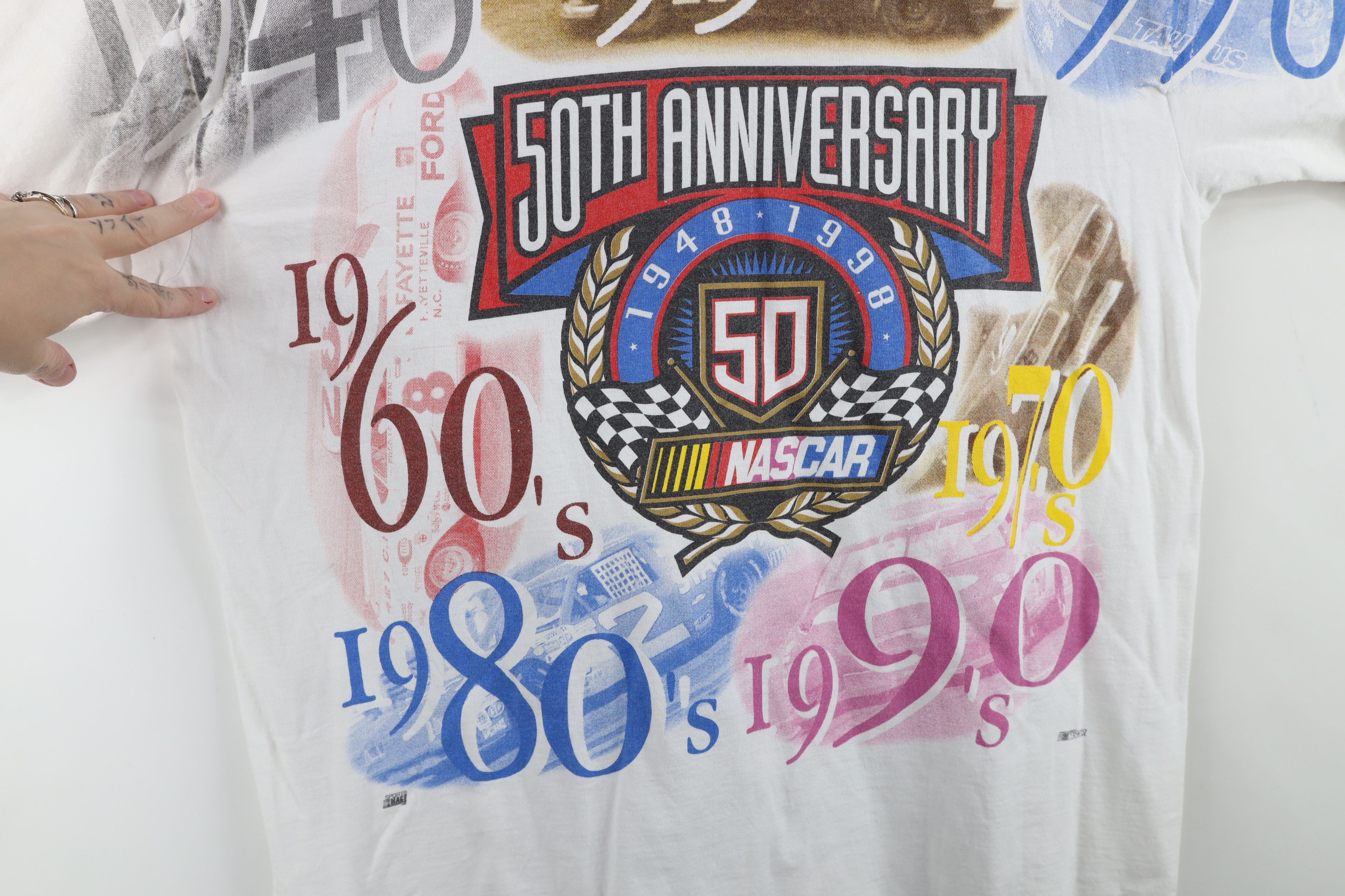 Vintage Vintage 90s NASCAR All Over Print Short Sleeve T-Shirt Size US XL / EU 56 / 4 - 11 Thumbnail