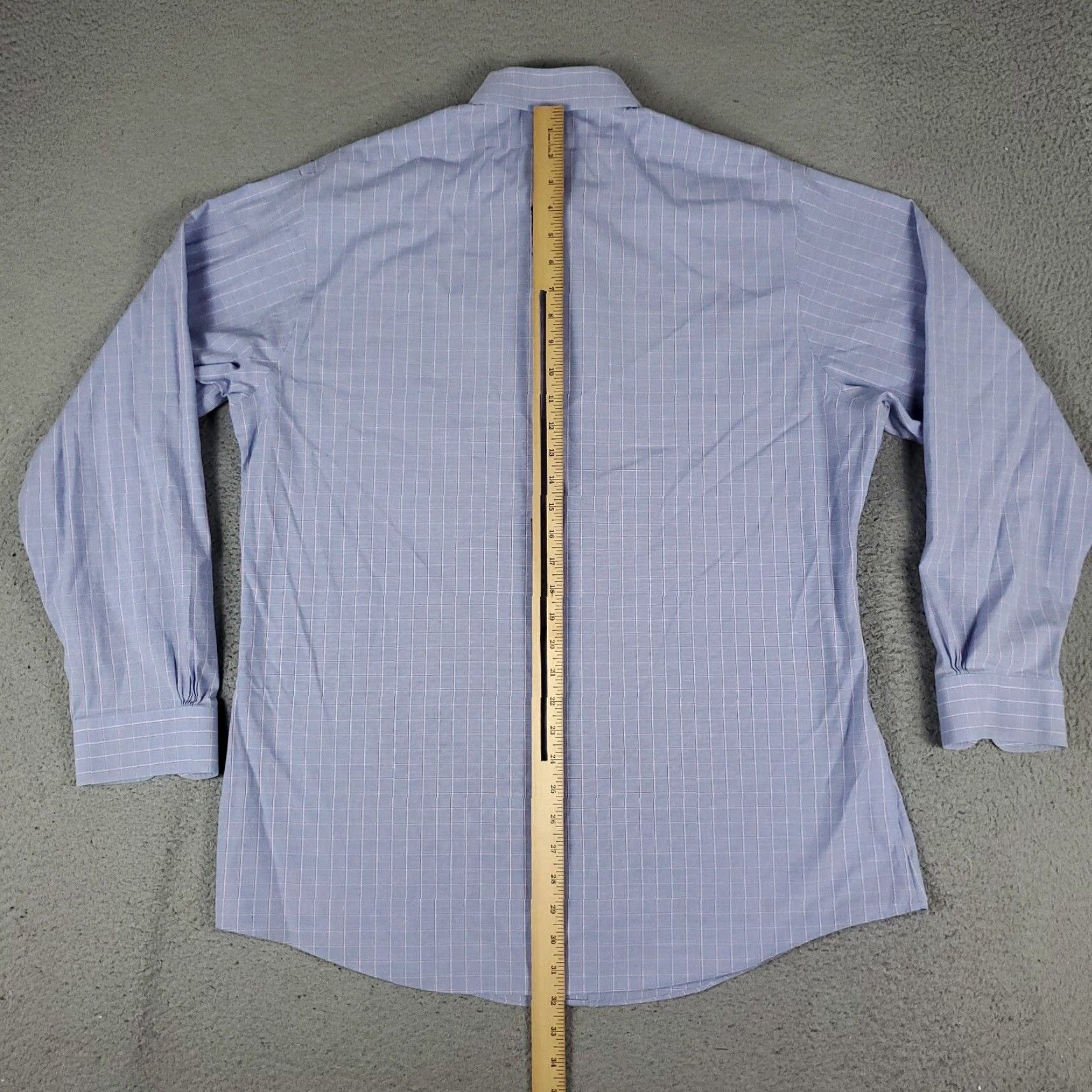 Brooks Brothers VINTAGE Brooks Brothers Dress Shirt Men 17 Blue Plaid Slim Fit Long Sleeve Business Casual Formal Workwear Size 46R - 4 Thumbnail