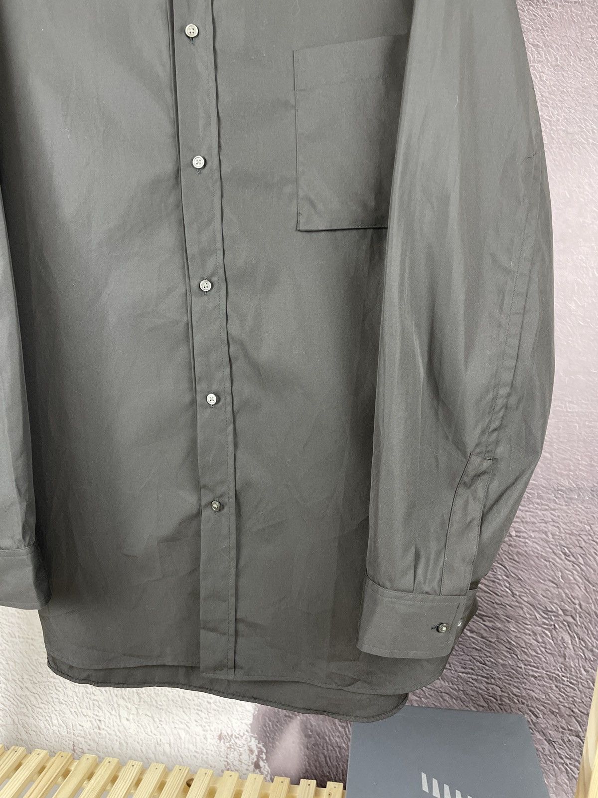 Japanese Brand Jil Sander x Uniqlo collarless oversized button up shirt Size US XL / EU 56 / 4 - 5 Thumbnail