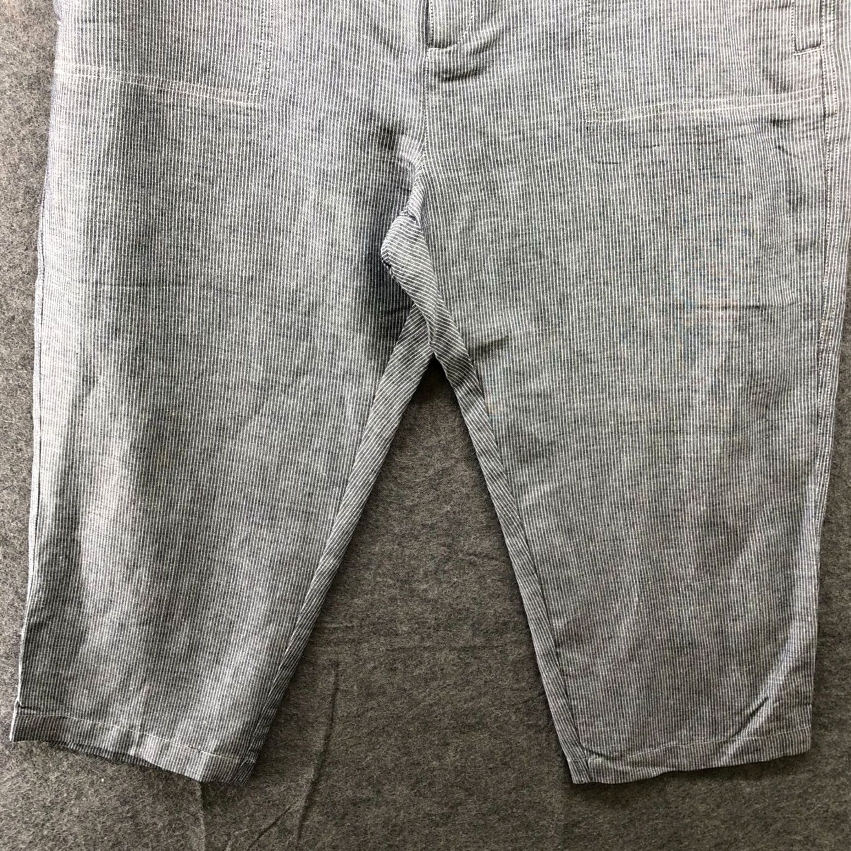 Coldwater Creek Coldwater Creek Womens Size 16 Capri Pants Blue White Stripe Coastal Linen Blend Casual Size 38" / US 16 / IT 52 - 4 Thumbnail
