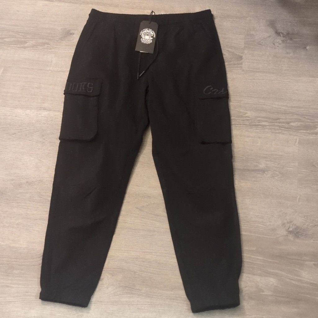 Crooks & Castles Crooks & castles black CNC bungee cargo joggers size large Size US 31 - 2 Thumbnail