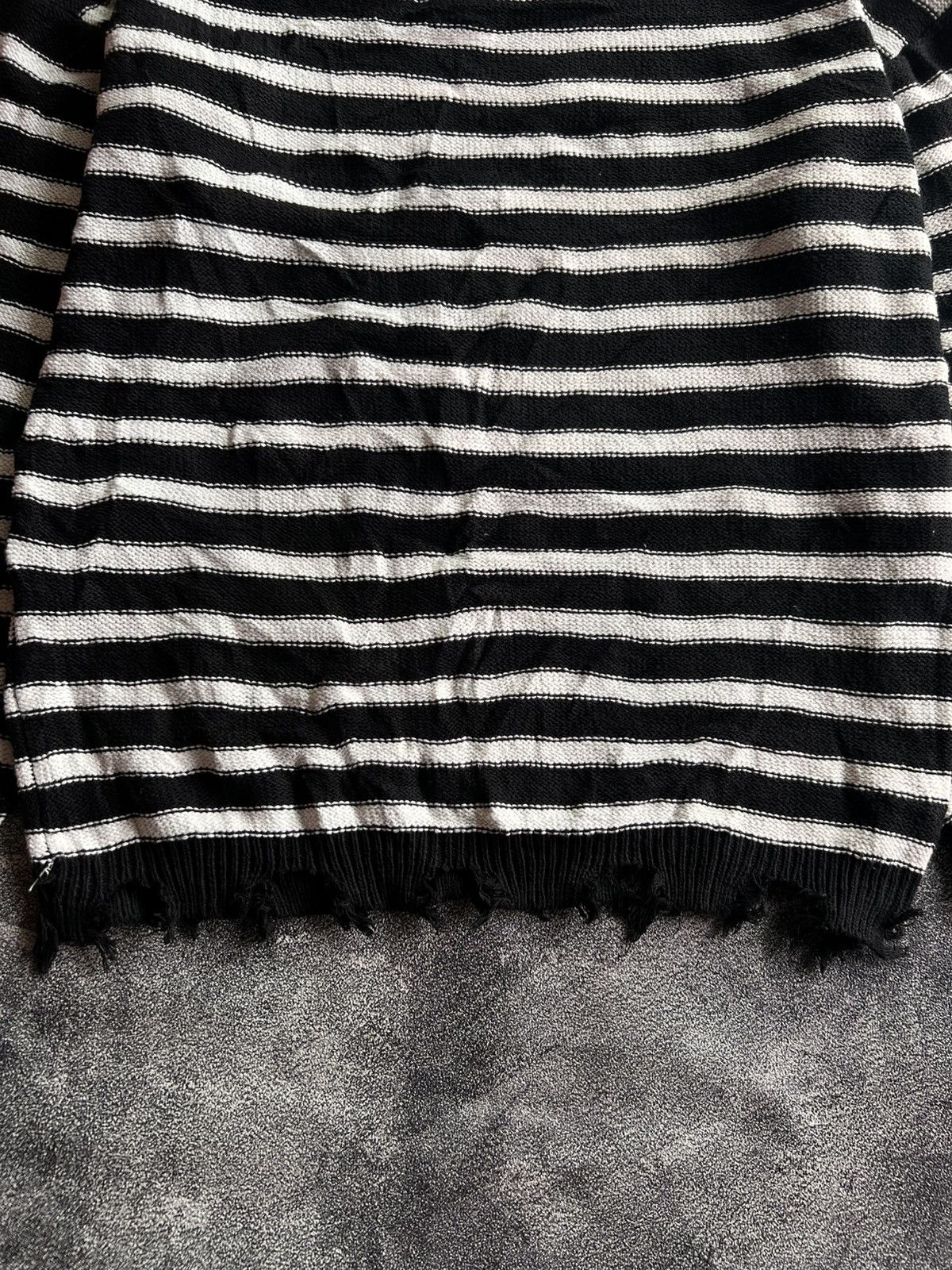 Japanese Brand Destroyed Stripes Knit Sweater Size US M / EU 48-50 / 2 - 5 Thumbnail
