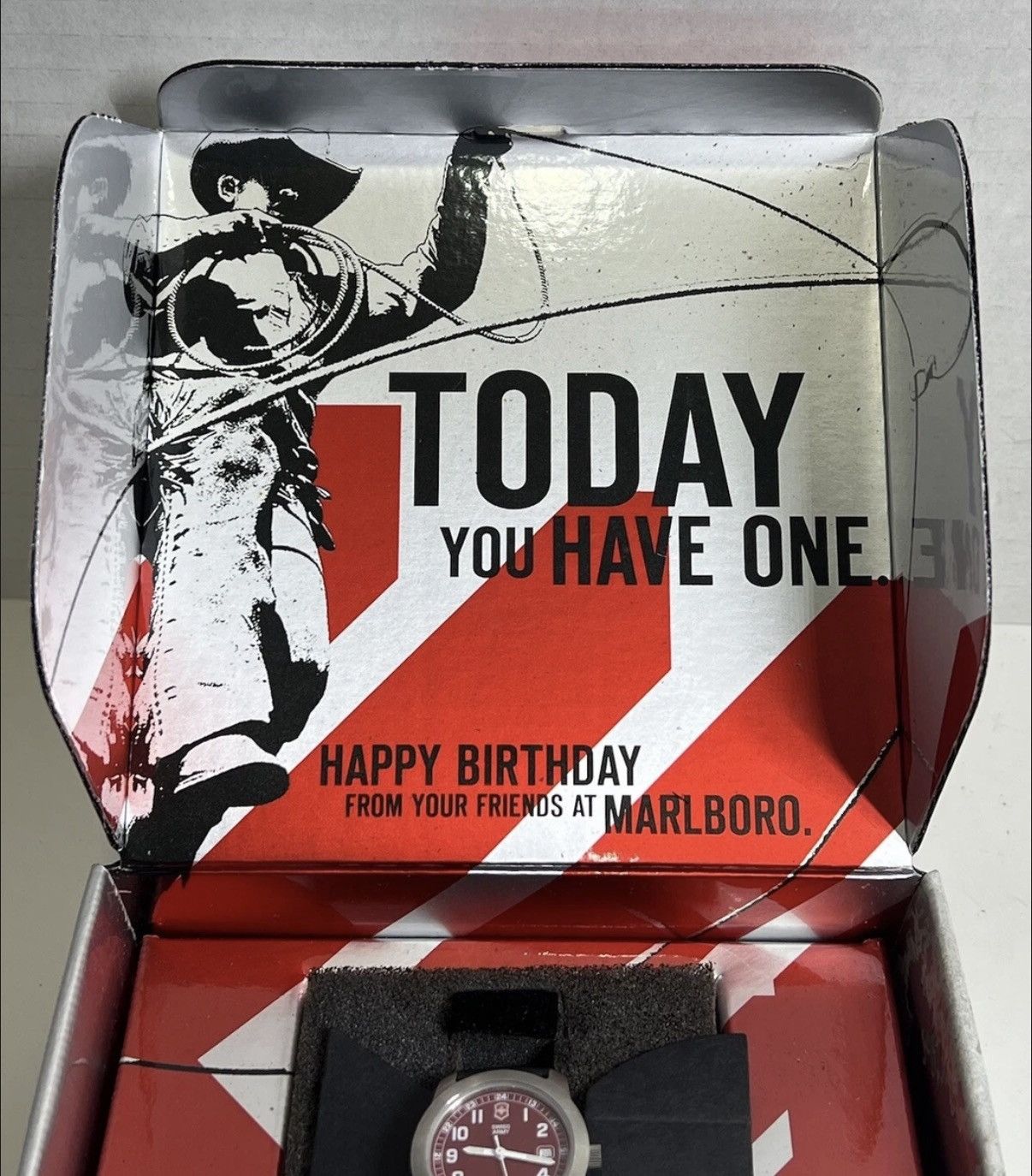 Marlboro Vintage Marlboro Happy Birthday Swiss Army Wristwatch In Box Size ONE SIZE - 15 Thumbnail