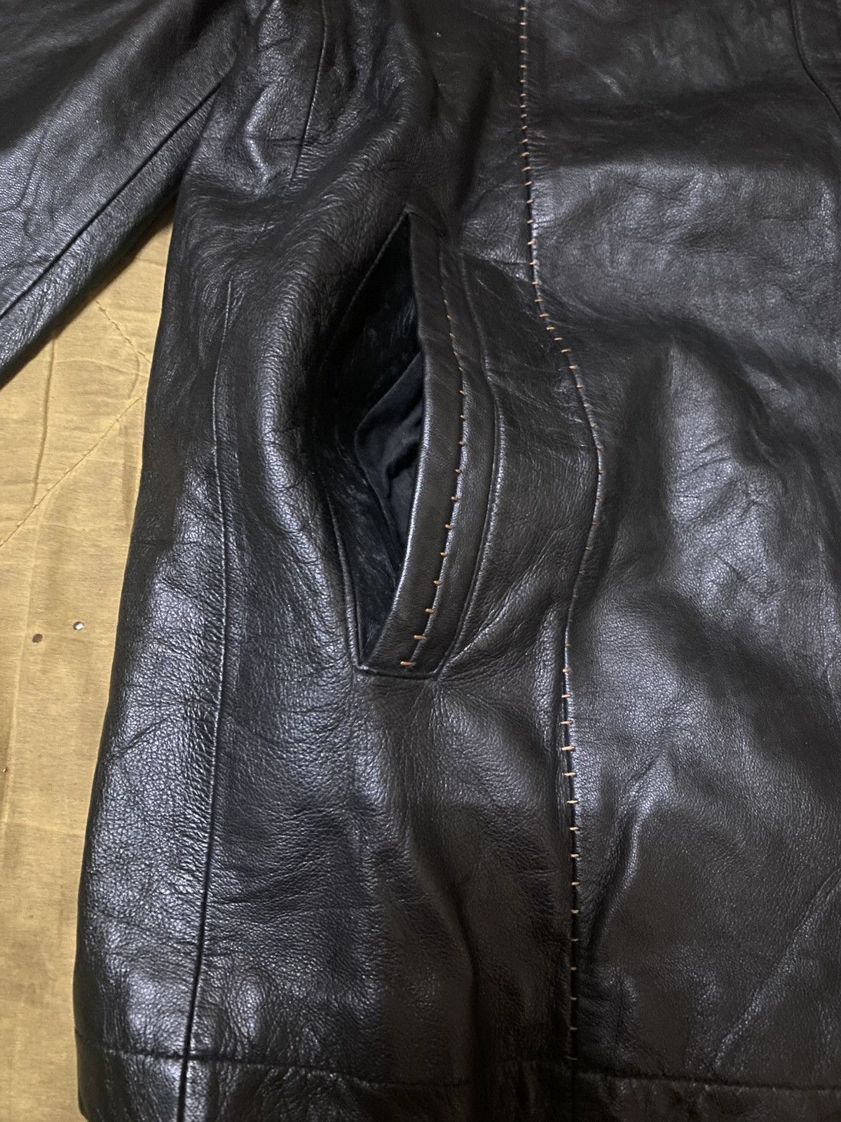 Balmain Vintage Balmain Black Leather Long Jacket Size US L / EU 52-54 / 3 - 6 Thumbnail
