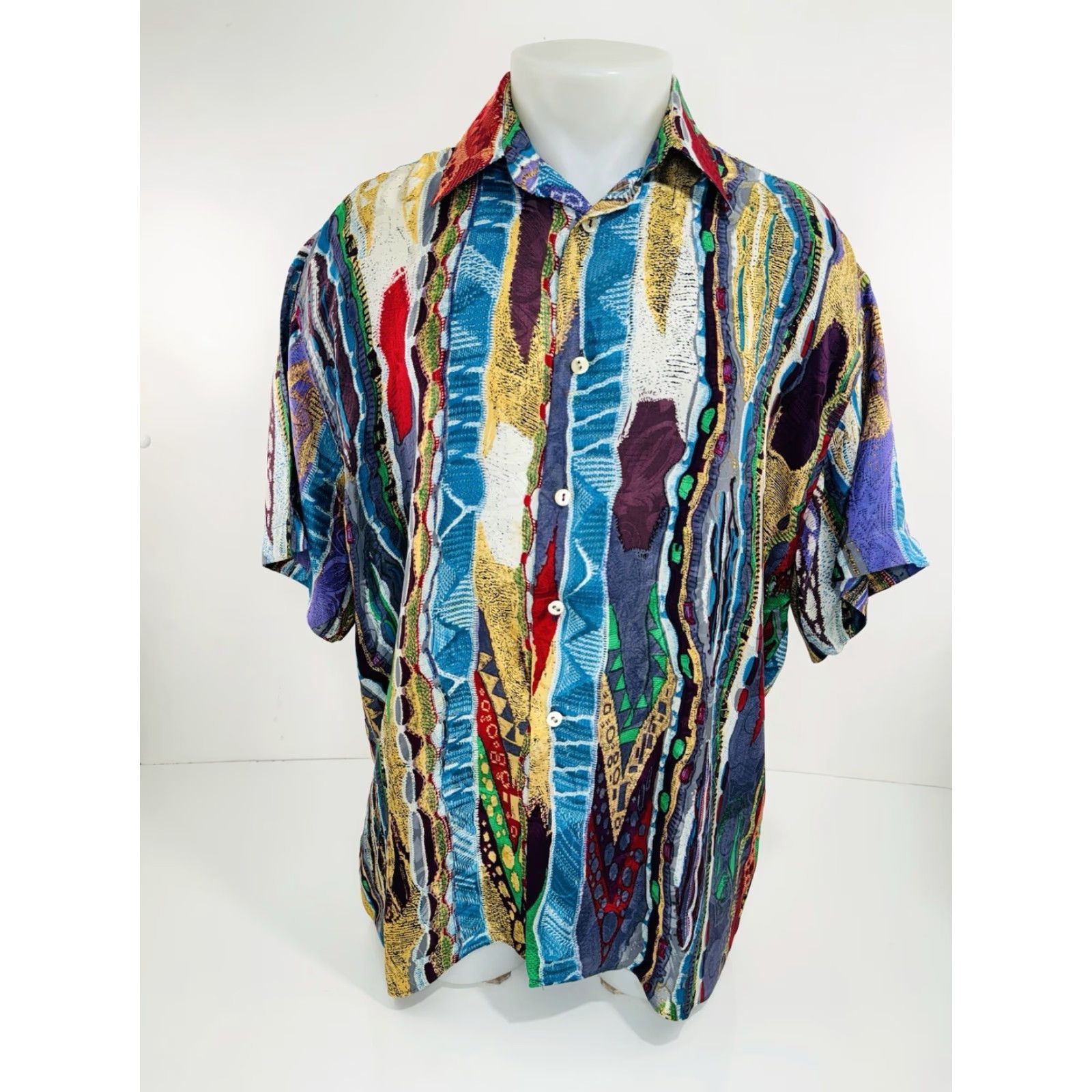 Coogi COOGI ITALY AUSTRALIA SILK Cosby Tundra Print Mens M Shirt Size US L / EU 52-54 / 3 - 2 Thumbnail