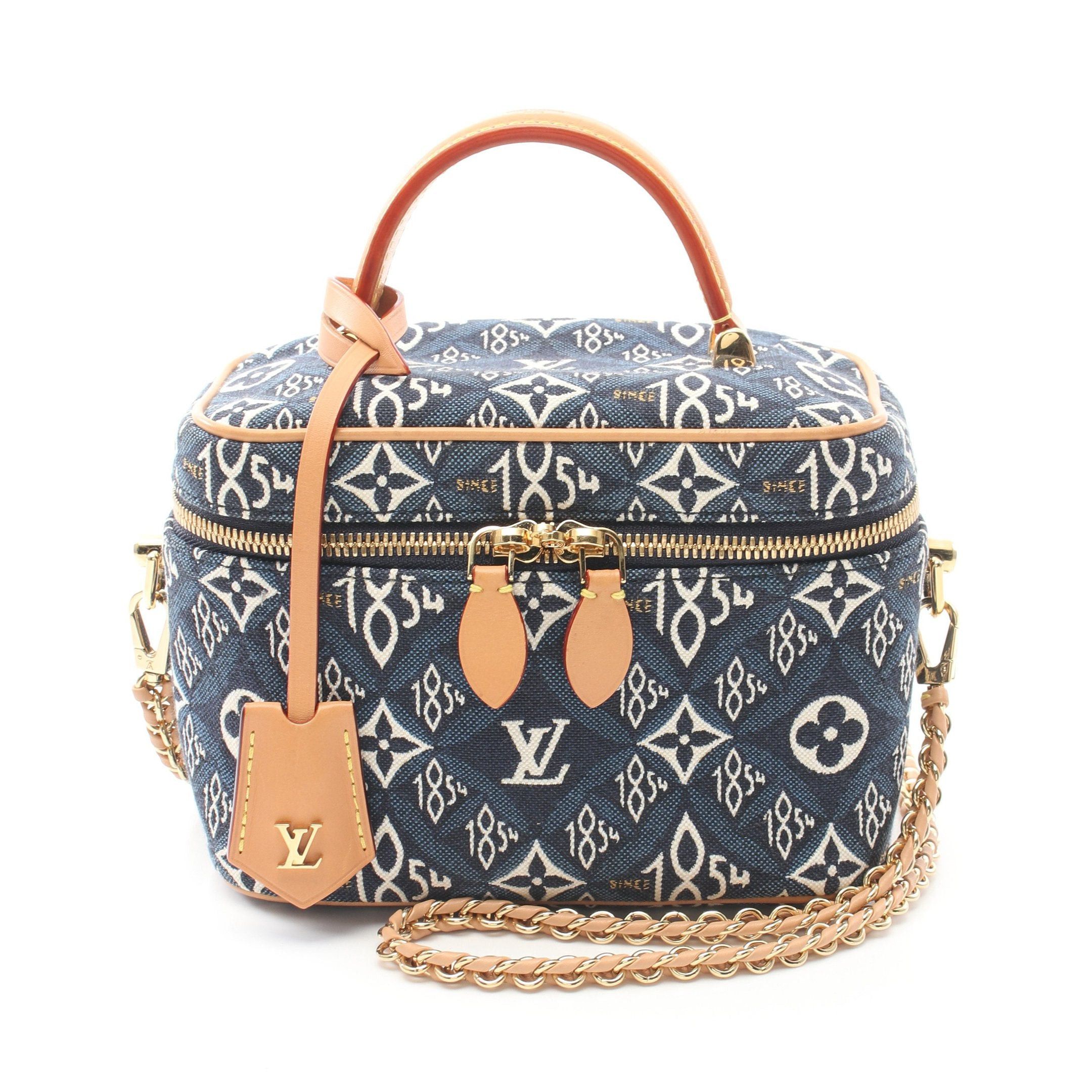 Louis Vuitton Louis Vuitton Vanity Nv Since 1854 Monogram Jacquard Blue Bag Handbag Canvas Leather Navy Size ONE SIZE - 1 Thumbnail
