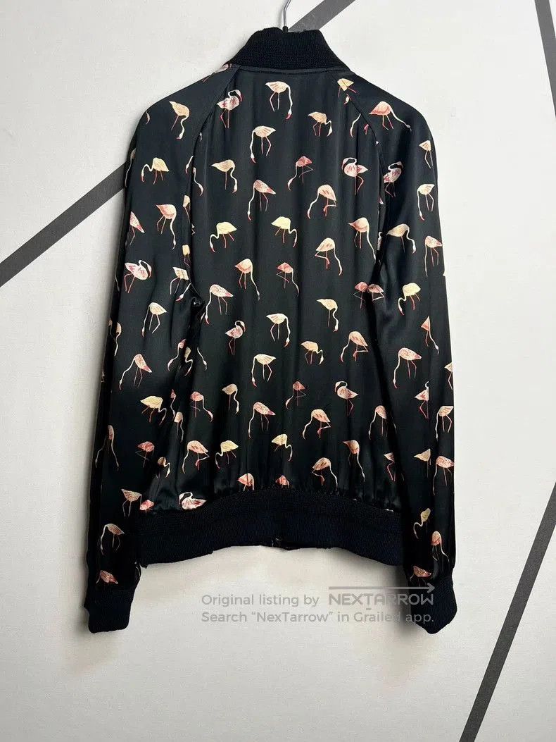 Saint Laurent Paris Saint Laurent Silk Flamingo Print Bomber Jacket. Size US XL / EU 56 / 4 - 2 Thumbnail