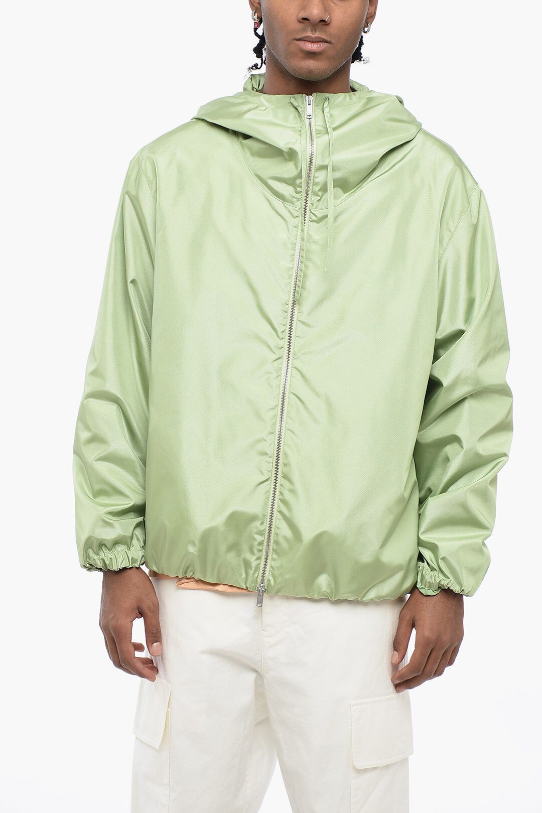 Jil Sander og1mm0625 Visor Hooded Windbreaker Jacket Green Size US XXL / EU 58 / 5 - 1 Thumbnail