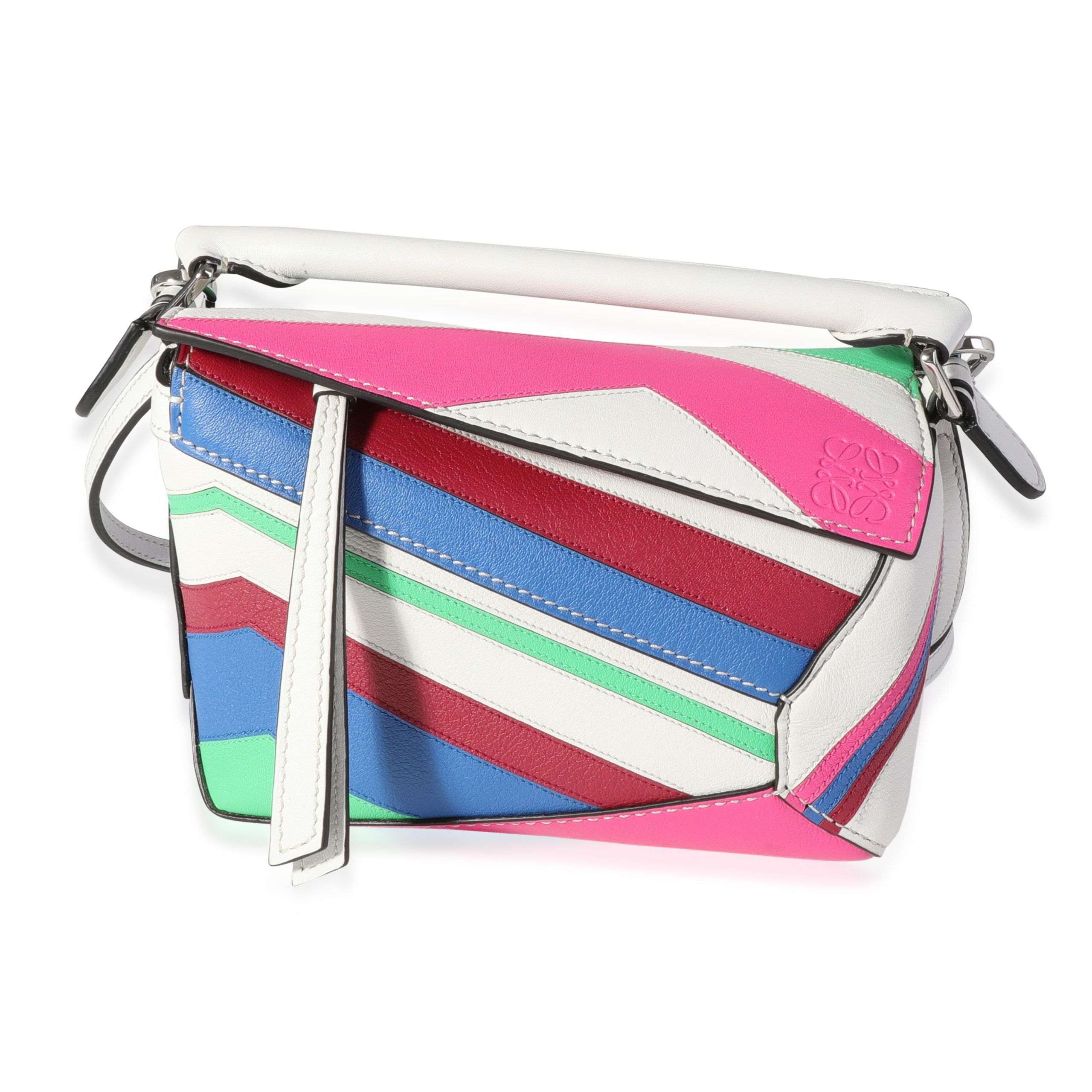 image of Loewe Multicolor Calfskin Mini Puzzle Bag in Pink, Women's