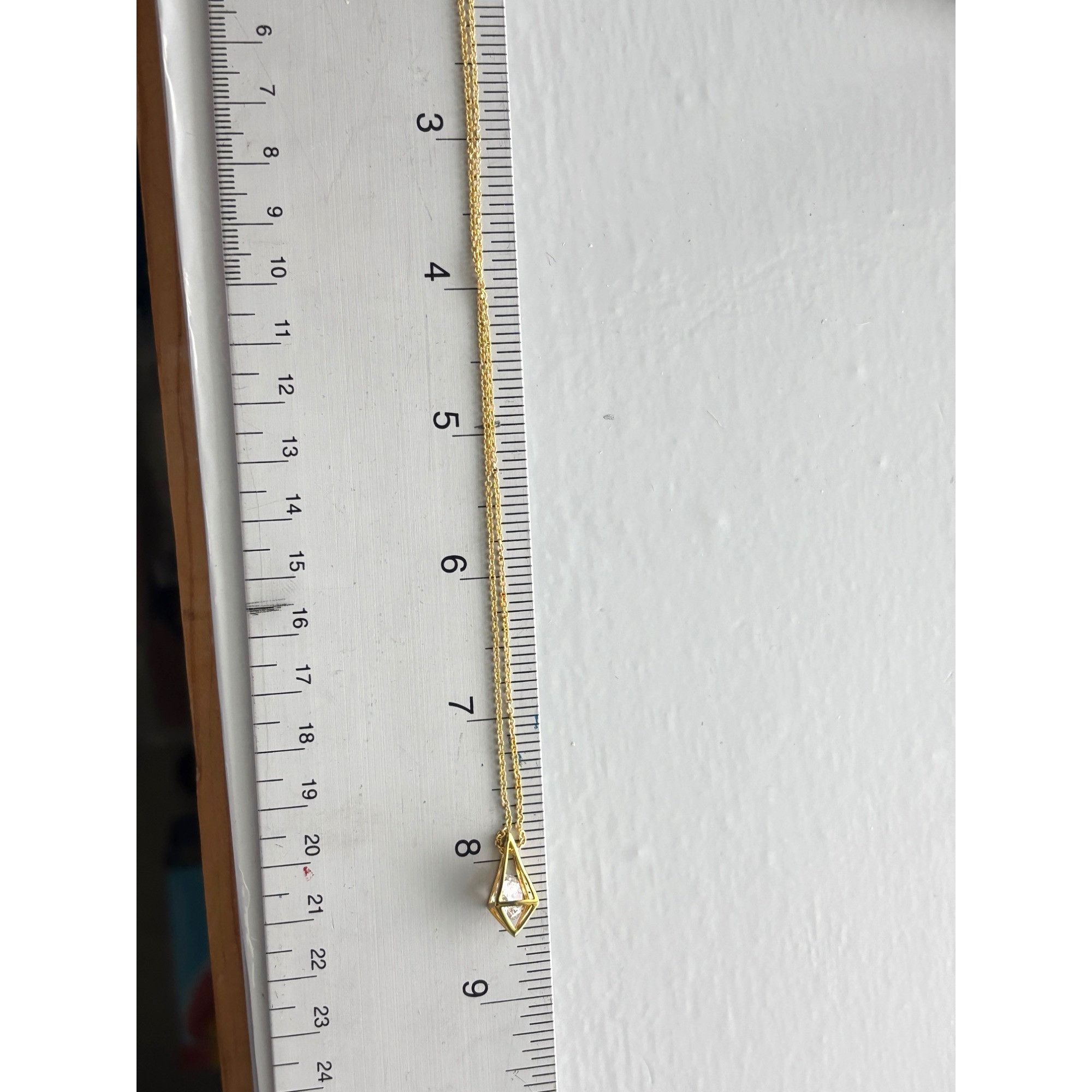 Other Gold Plated Geometric Pendant Necklace With Clear Crystal On Size ONE SIZE - 4 Thumbnail
