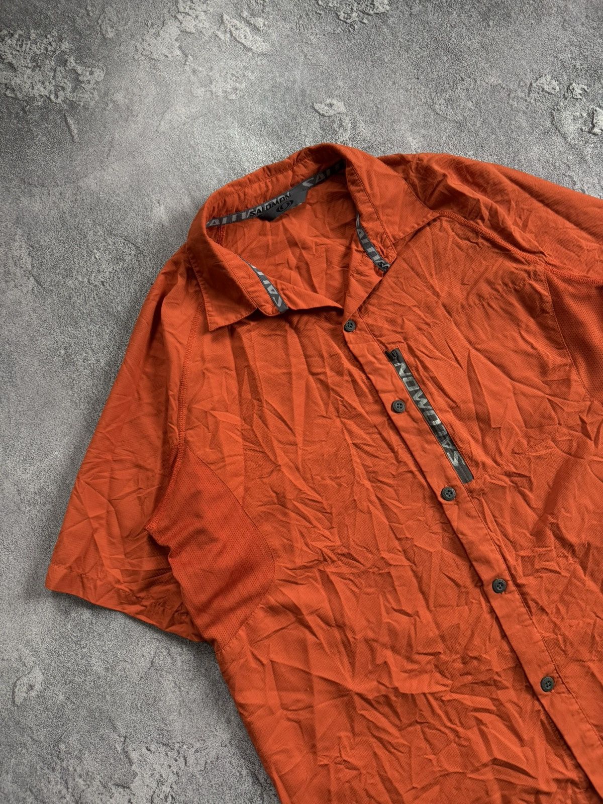 Salomon × Vintage Salomon L button up shirt polo short sleeve tee T-shirt Size US L / EU 52-54 / 3 - 6 Thumbnail