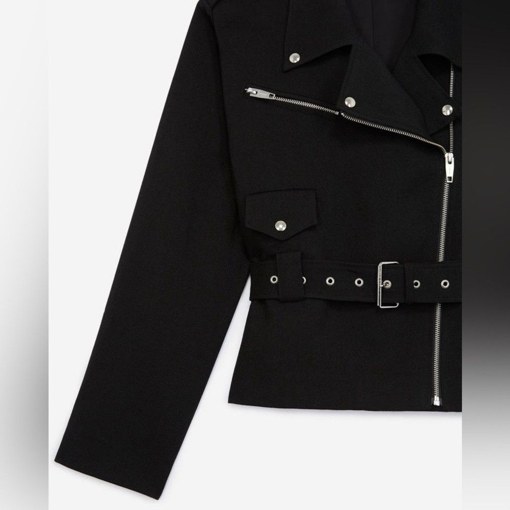 The Kooples THE KOOPLES Cropped Biker-Style Wool Coat Size FR 2 Medium Size M / US 6-8 / IT 42-44 - 3 Thumbnail