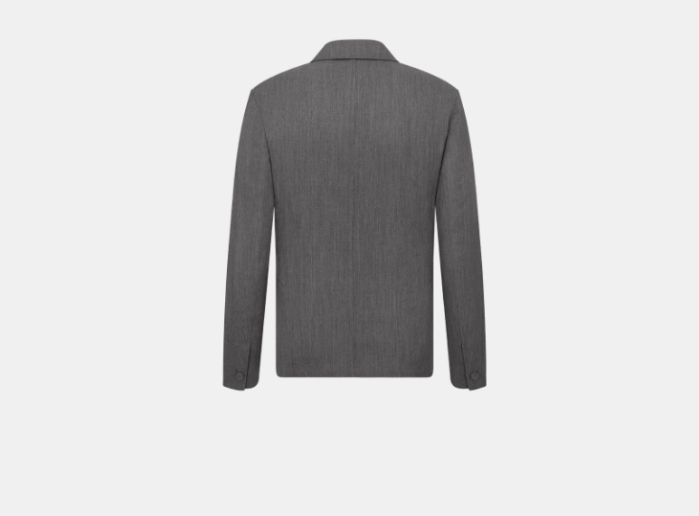 Dior o1w1db11025 513C21 Jacket with Buttoned Strap in Gray Size US M / EU 48-50 / 2 - 2 Thumbnail