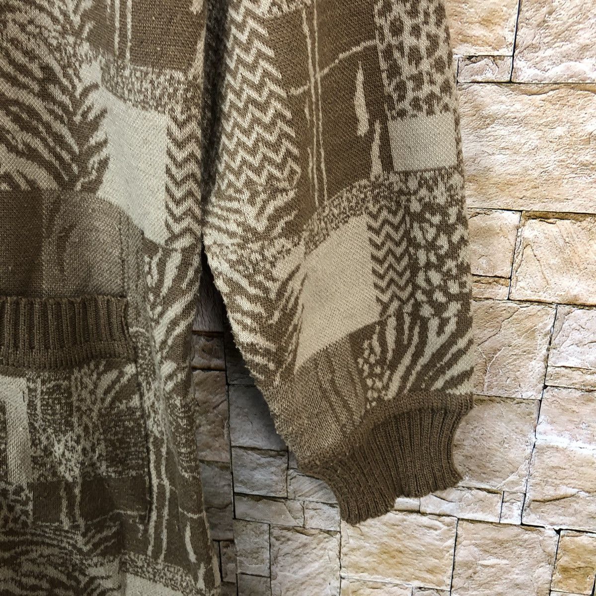 Homespun Knitwear Tokyo vintage Brown knitwear Patterned long Cardigans #A410 Size M / US 6-8 / IT 42-44 - 8 Thumbnail