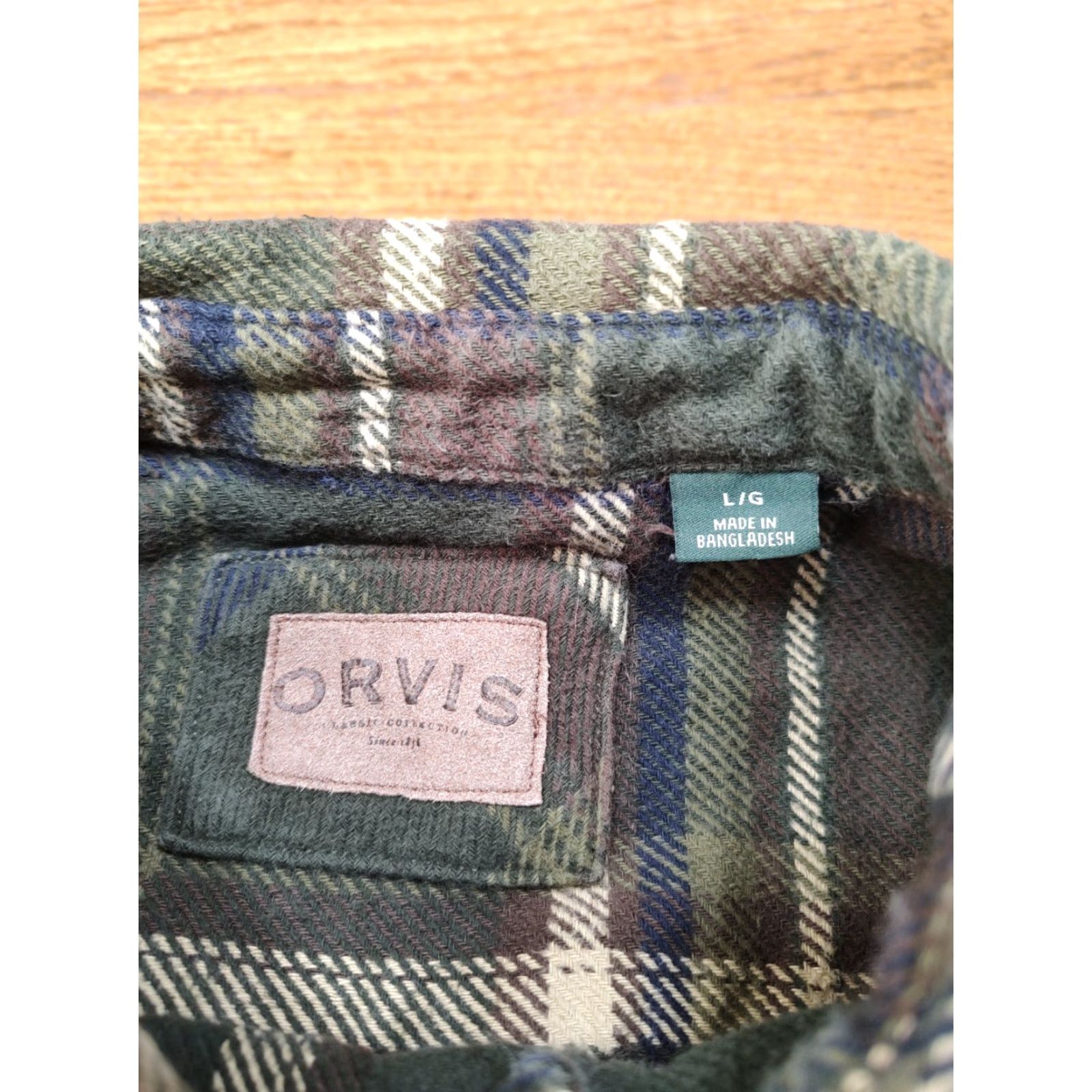 Orvis VINTAGE Orvis Flannel Jacket Mens Size Large Green Plaid Button Up Thick Shacket Shirt Size US L / EU 52-54 / 3 - 5 Thumbnail