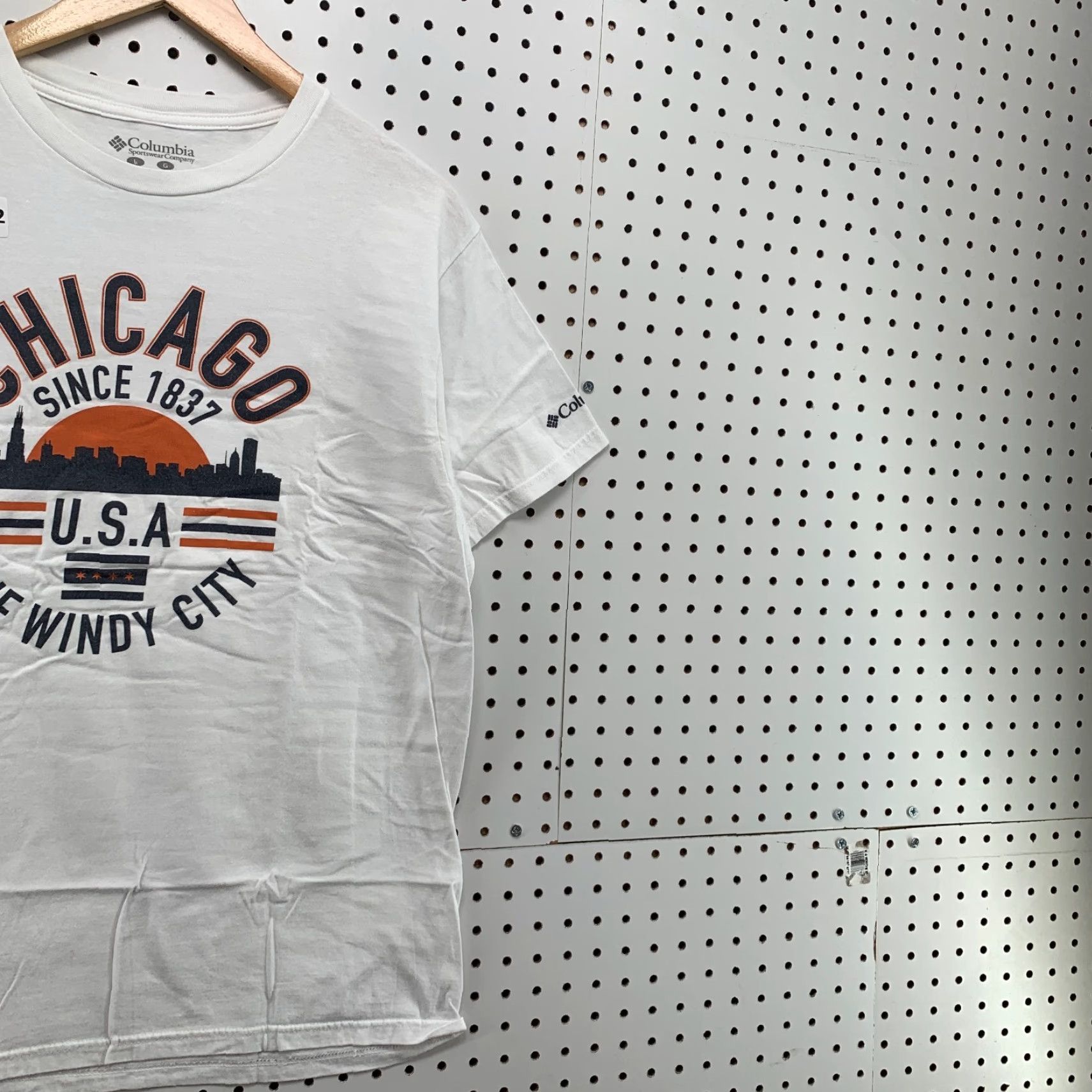 Vintage Columbia Shirt Men Large White CHICAGO Windy City Short Sleeeve Size US L / EU 52-54 / 3 - 4 Thumbnail