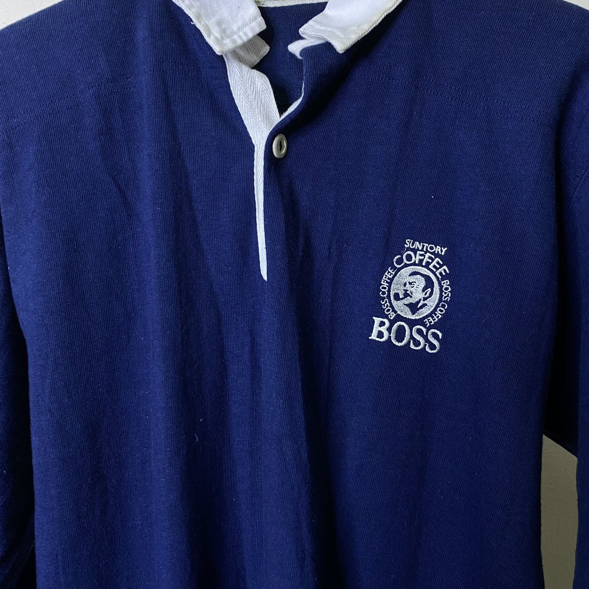 Japanese Brand × Vintage Vintage 90s Suntory Boss Coffee Polo Rugby L/S Size US L / EU 52-54 / 3 - 2 Thumbnail