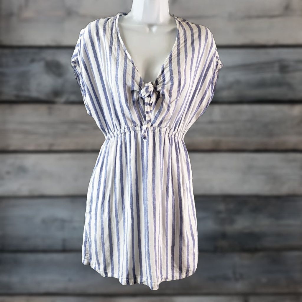 Rails Rails Womens Charlotte Tie Linen Blend Mini Dress XS Grenadines Stripe Blue Size XS / US 0-2 / IT 36-38 - 1 Thumbnail