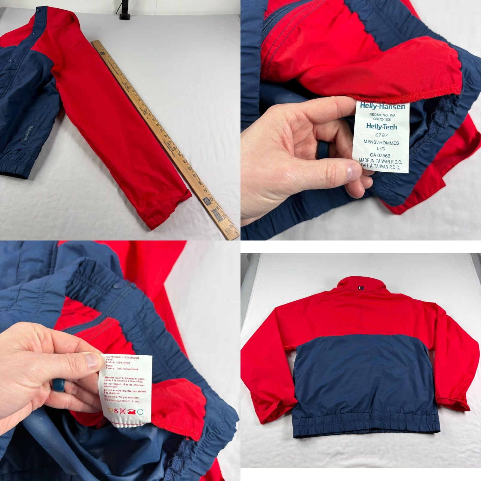 Helly Hansen VINTAGE Helly Hansen Jacket Mens L Blue Red Windbreaker Packable Full Zip 90s Mens Size US L / EU 52-54 / 3 - 8 Thumbnail