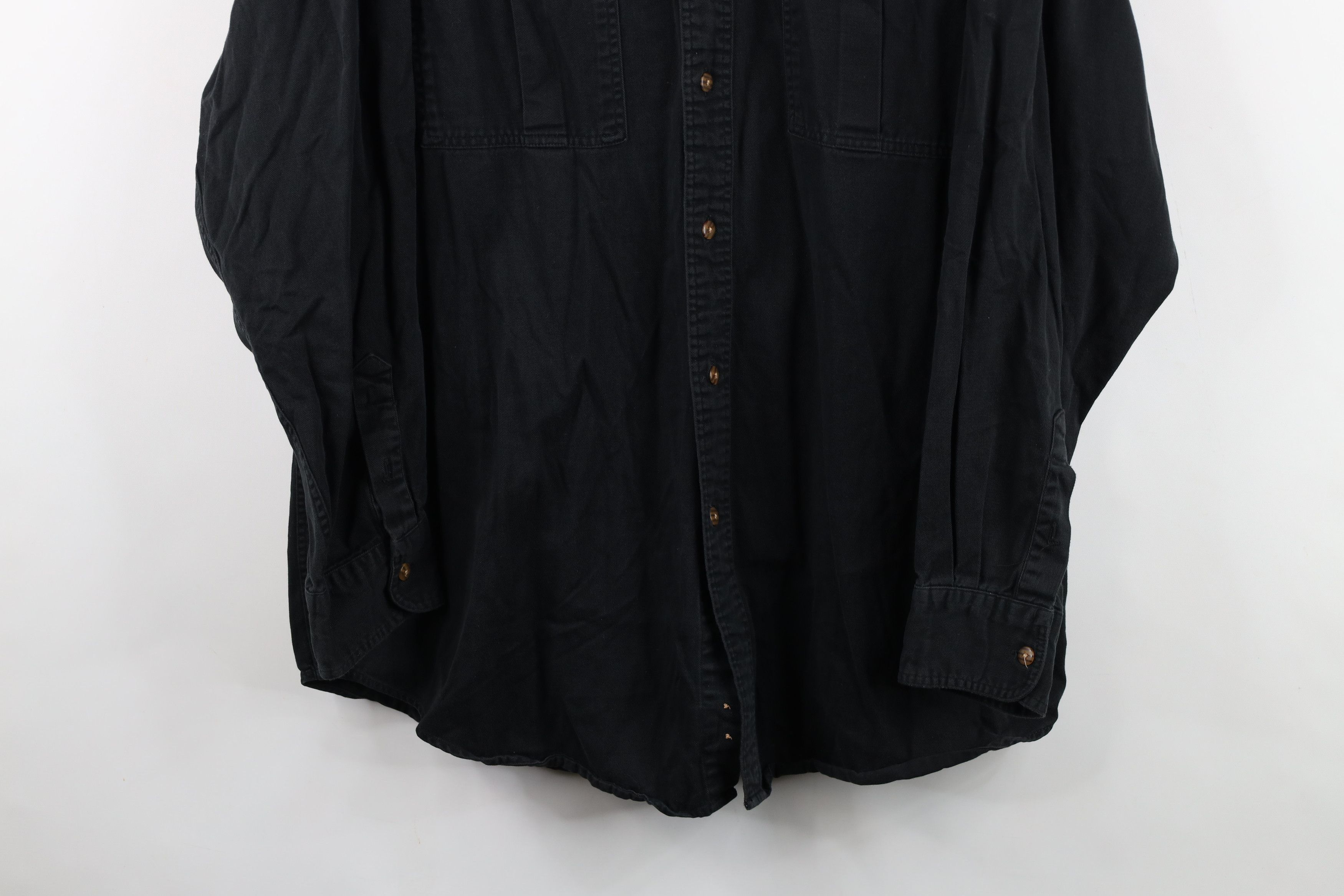 Vintage Vintage 90s Streetwear Big Pocket Cotton Twill Button Shirt Size US L / EU 52-54 / 3 - 3 Thumbnail
