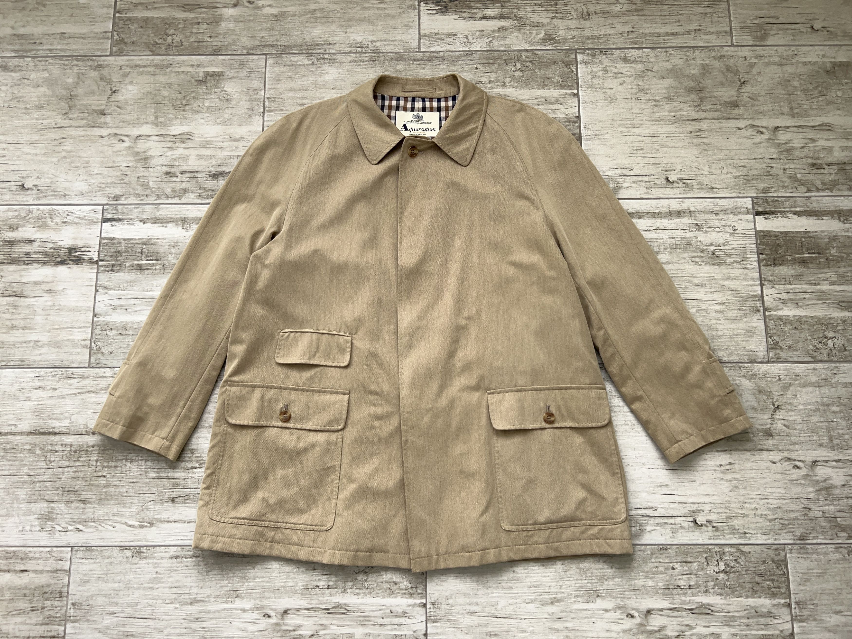 Aquascutum Mens Aquascutum London Rain Jacket Coat Check Size REG 40 Size US L / EU 52-54 / 3 - 1 Thumbnail