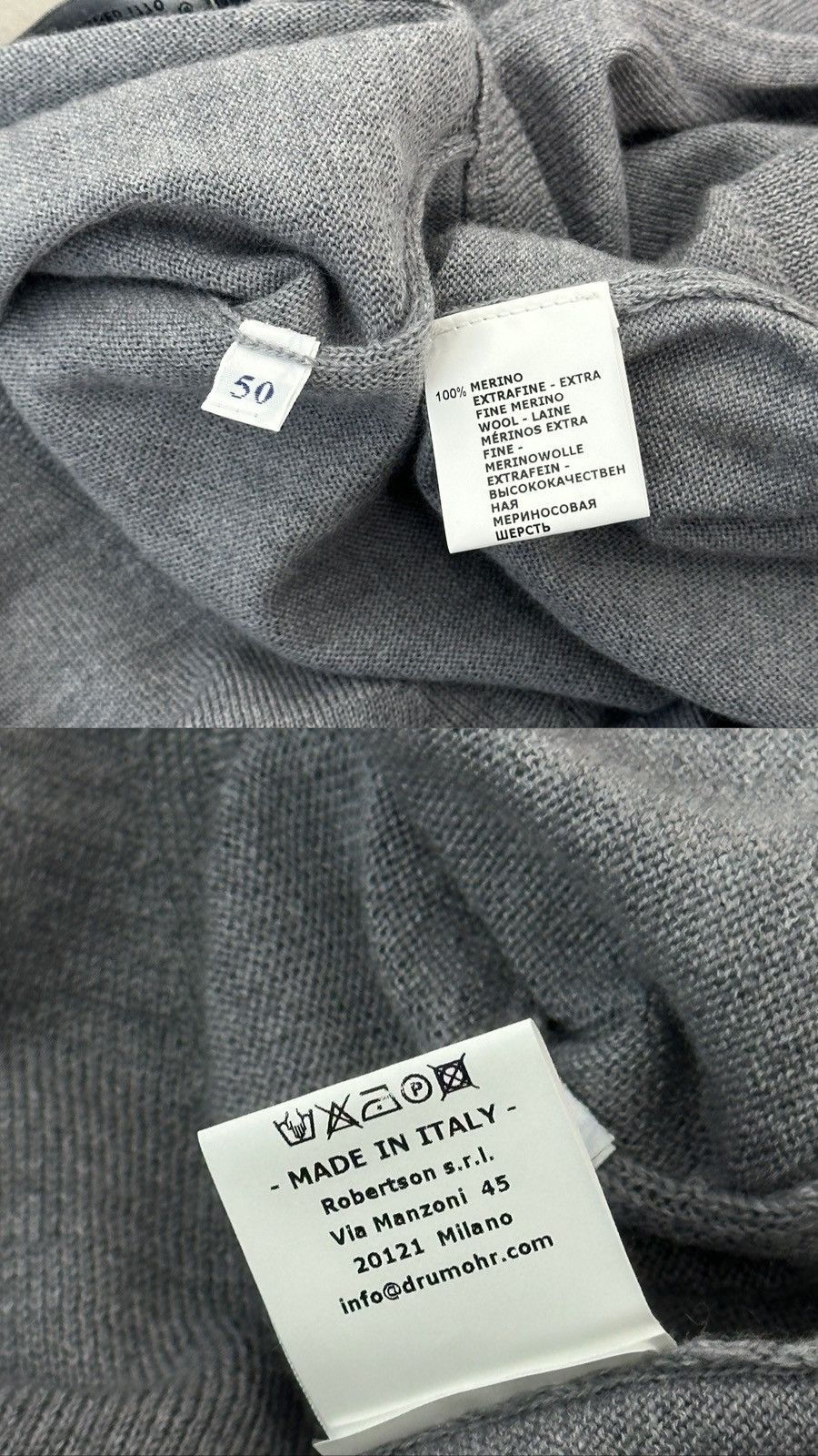 Drumohr Drumohr Made in Italy Wool Knit Long Sleeve V-neck Sweater Size US M / EU 48-50 / 2 - 9 Thumbnail