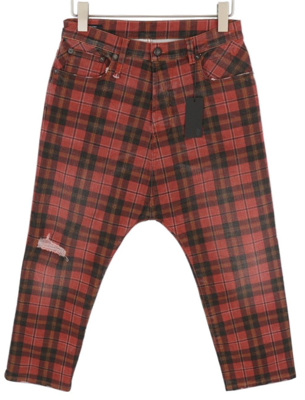R13 TAILORED DROP 27 Ash Red Plaid RRP€710 85768 Size 27" / US 4 / IT 40 - 3 Thumbnail