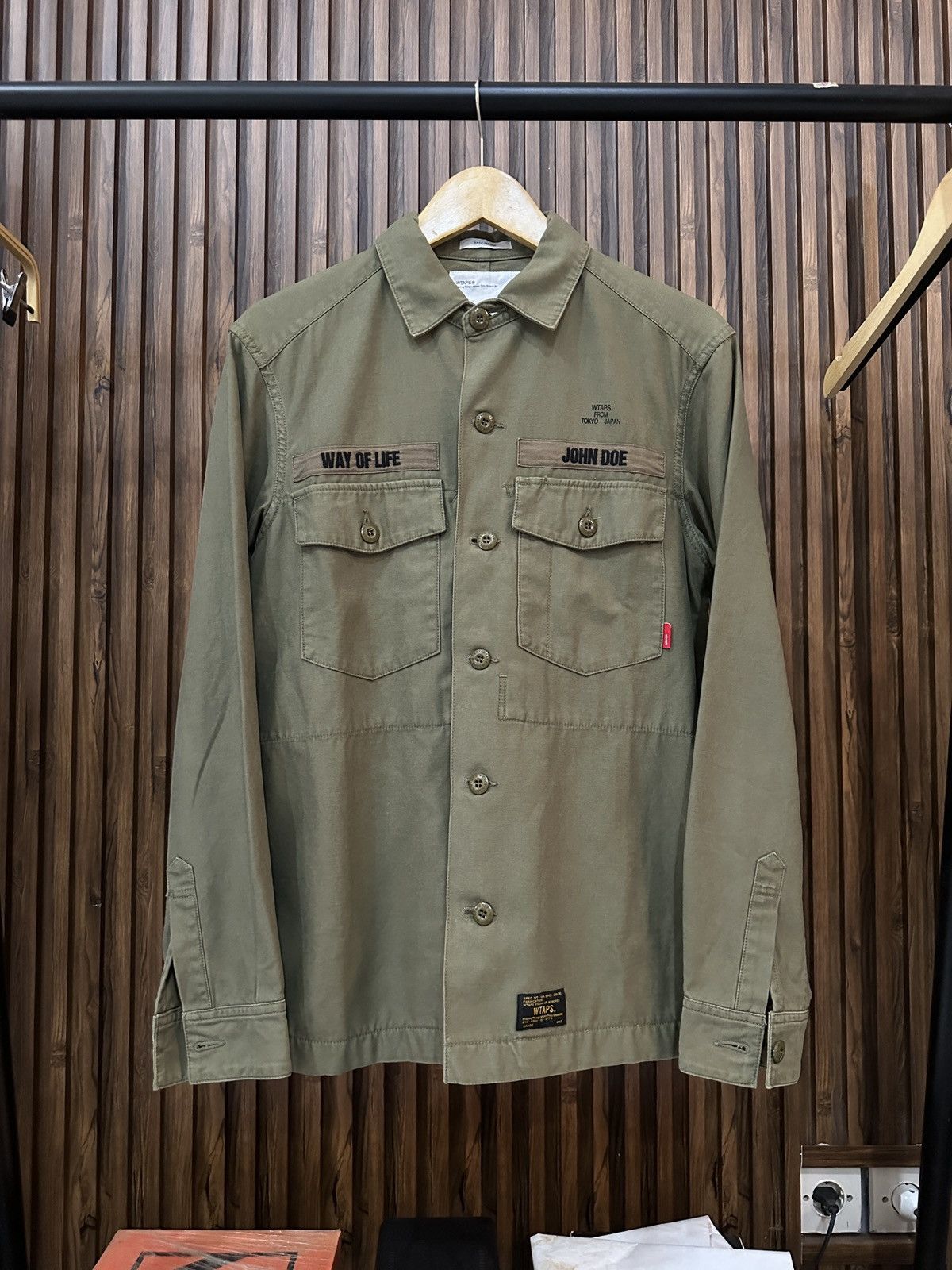 Wtaps WTAPS BUDS LS SHIRT COPO SERGE 16SS OD + PIN BADGE