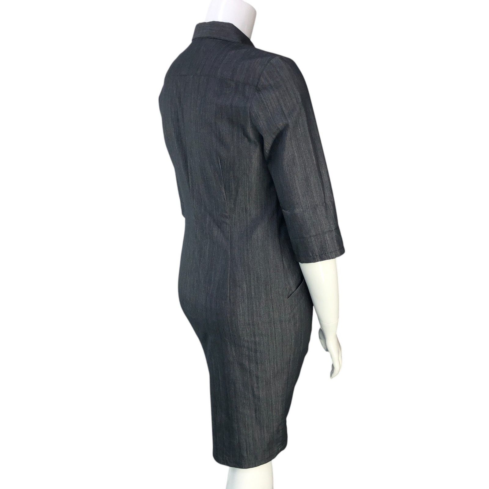 Lafayette 148 Lafayette 148 Size 8 Dress Nissa Lace Up Short Sleeve Grey Size M / US 6-8 / IT 42-44 - 8 Thumbnail