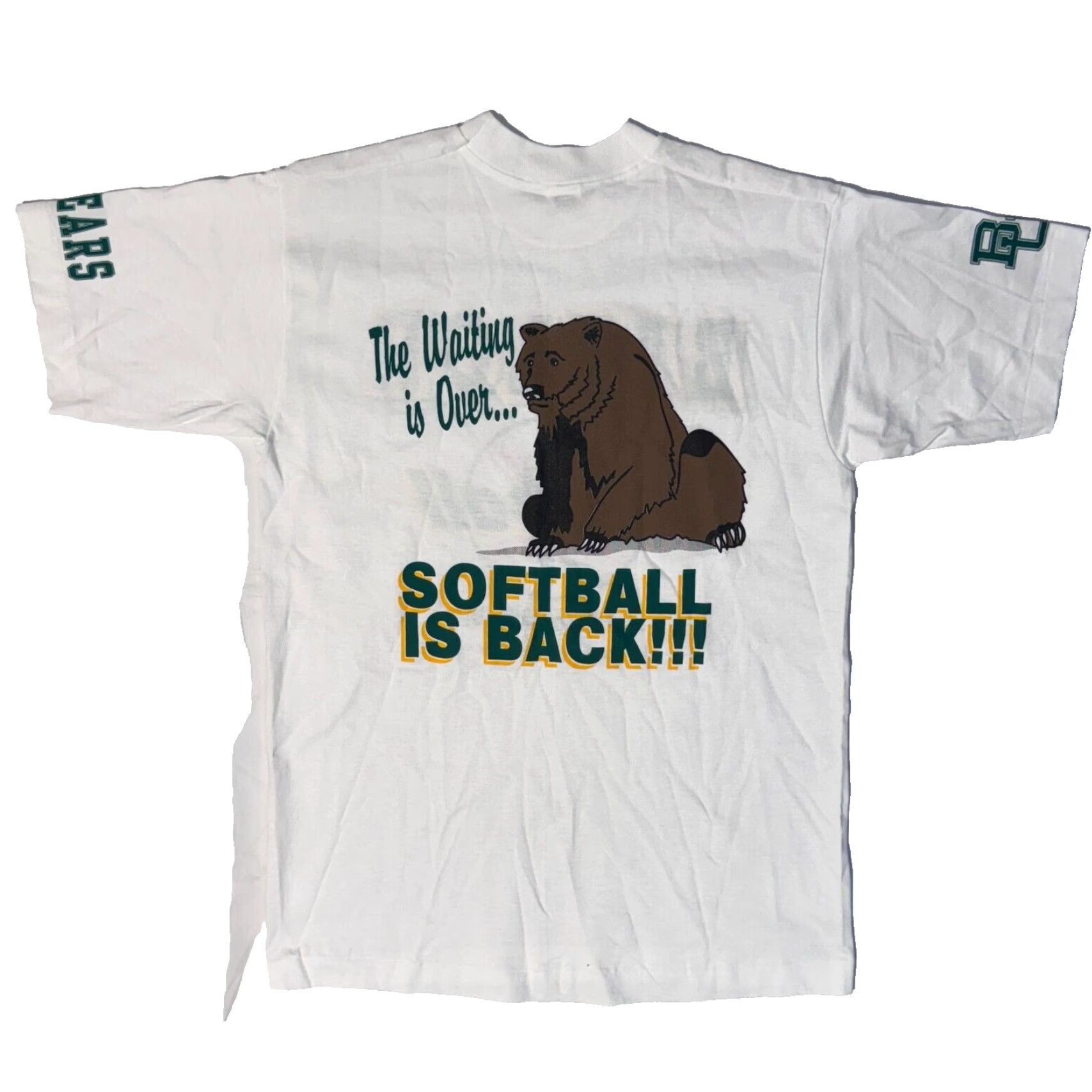 Fruit Of The Loom VINTAGE Baylor University Softball Is Back Tshirt M White Logo 90s Fruit of the Loom T-Shirt Mens Womens Unisex Adults Short Sleeve Crew Neck Size US M / EU 48-50 / 2 - 2 Thumbnail
