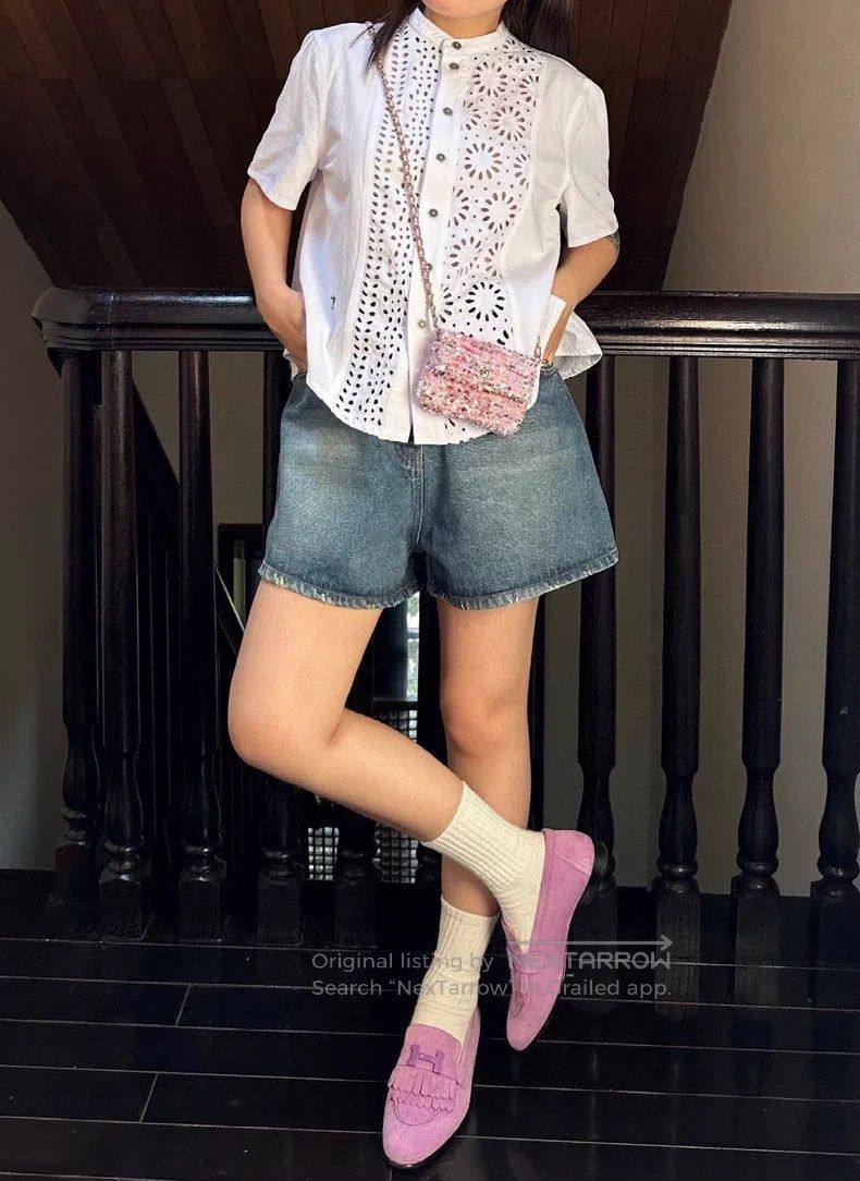 Dior Dior Floral hollow single-breasted short-sleeved shirt Size XS / US 0-2 / IT 36-38 - 7 Thumbnail