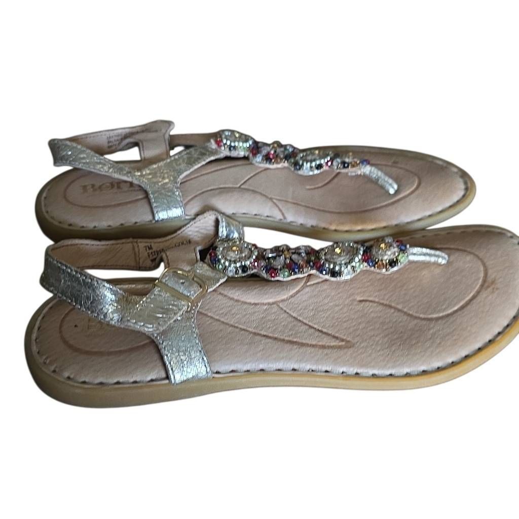 Born Born Women's Size 7 Gold Metallic Bejeweled Sandals Size US 7 / IT 37 - 7 Thumbnail