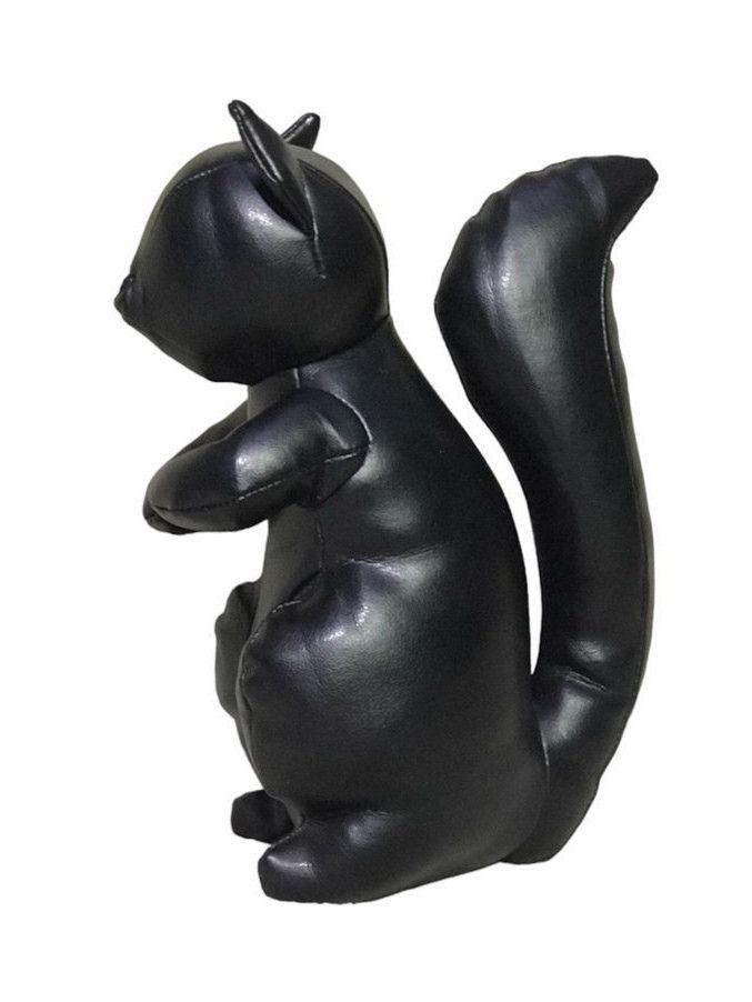 Japanese Brand Rare Black Squirrel Faux Leather Soft Toy Size ONE SIZE - 1 Thumbnail
