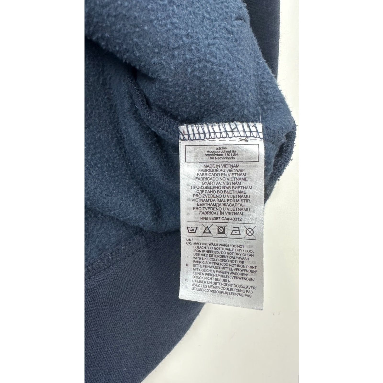 Adidas Adidas Hoodie Mens Medium Blue Striped Pullover Sweatshirt 3 Stripe Logo Kangaroo Pocket Outdoor Size US M / EU 48-50 / 2 - 6 Thumbnail