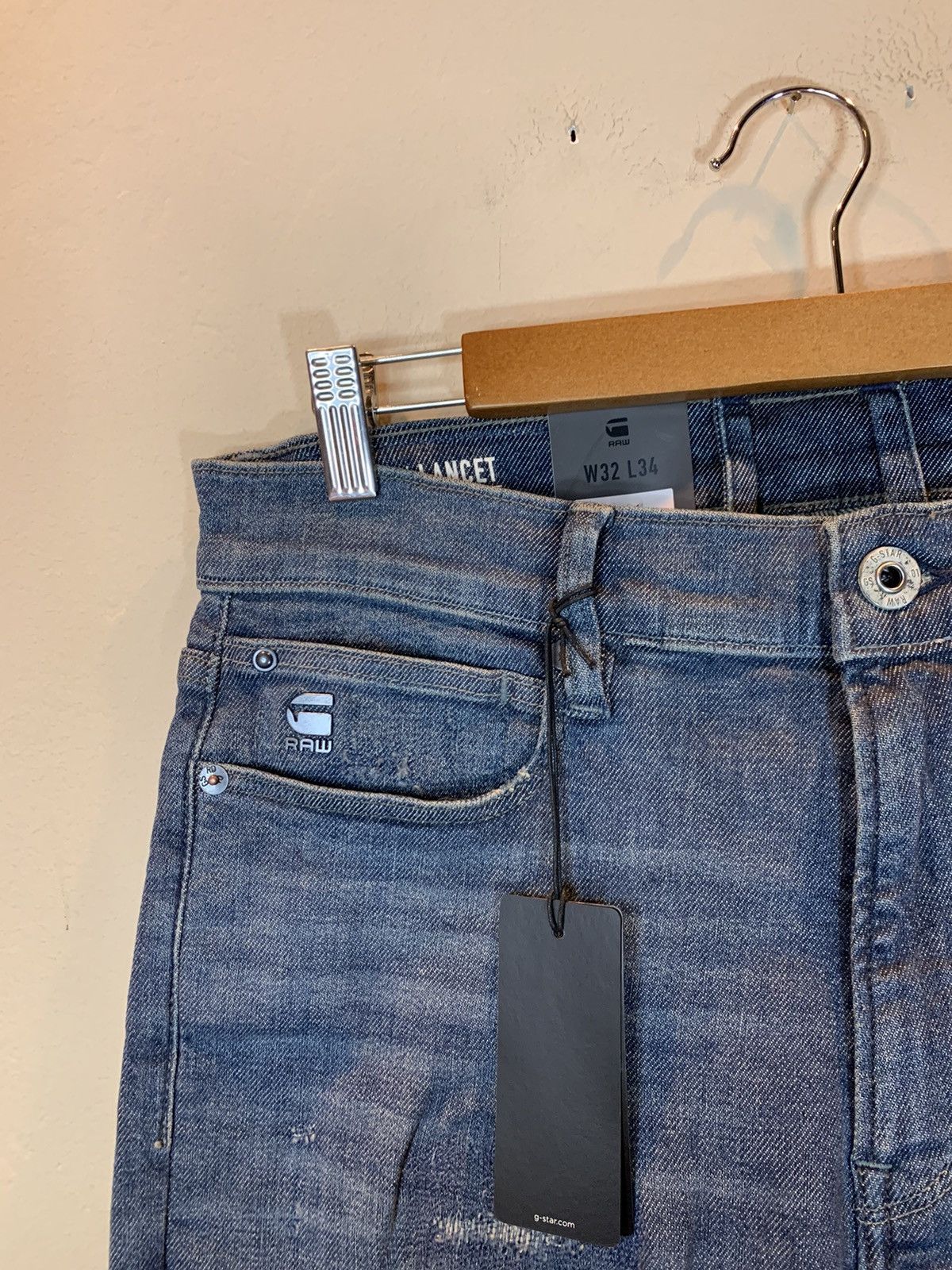 Designer × G-Star *RARE* New G-Star Raw Lancet Distressed Japanese Denim Jeans Size US 32 / EU 48 - 7 Thumbnail